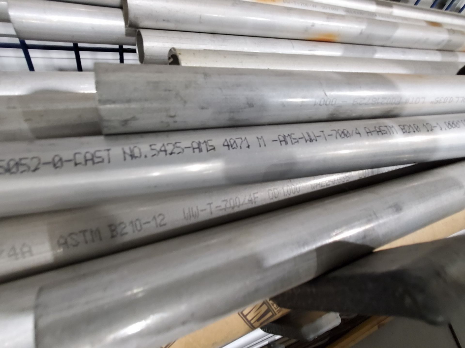 Assorted Aluminum Tubing O.D. Size Range: 1/4"-1-1/2", Length: 18"-12' (Racks Excluded) - Image 8 of 25