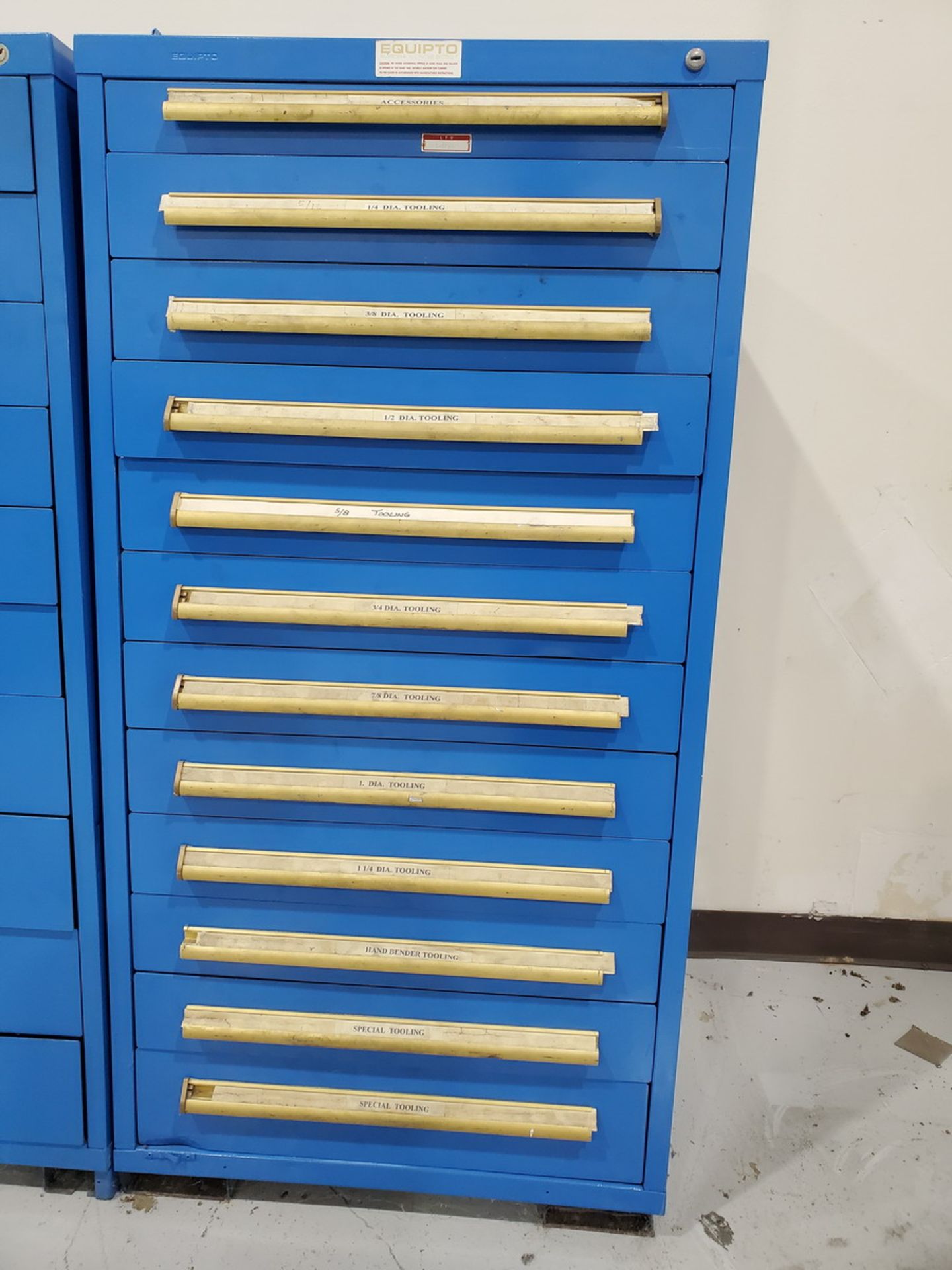 Vidmar Cabinet W/ Tube & Bar Bender Tooling To Include But Not Limited To: Assorted Dies &