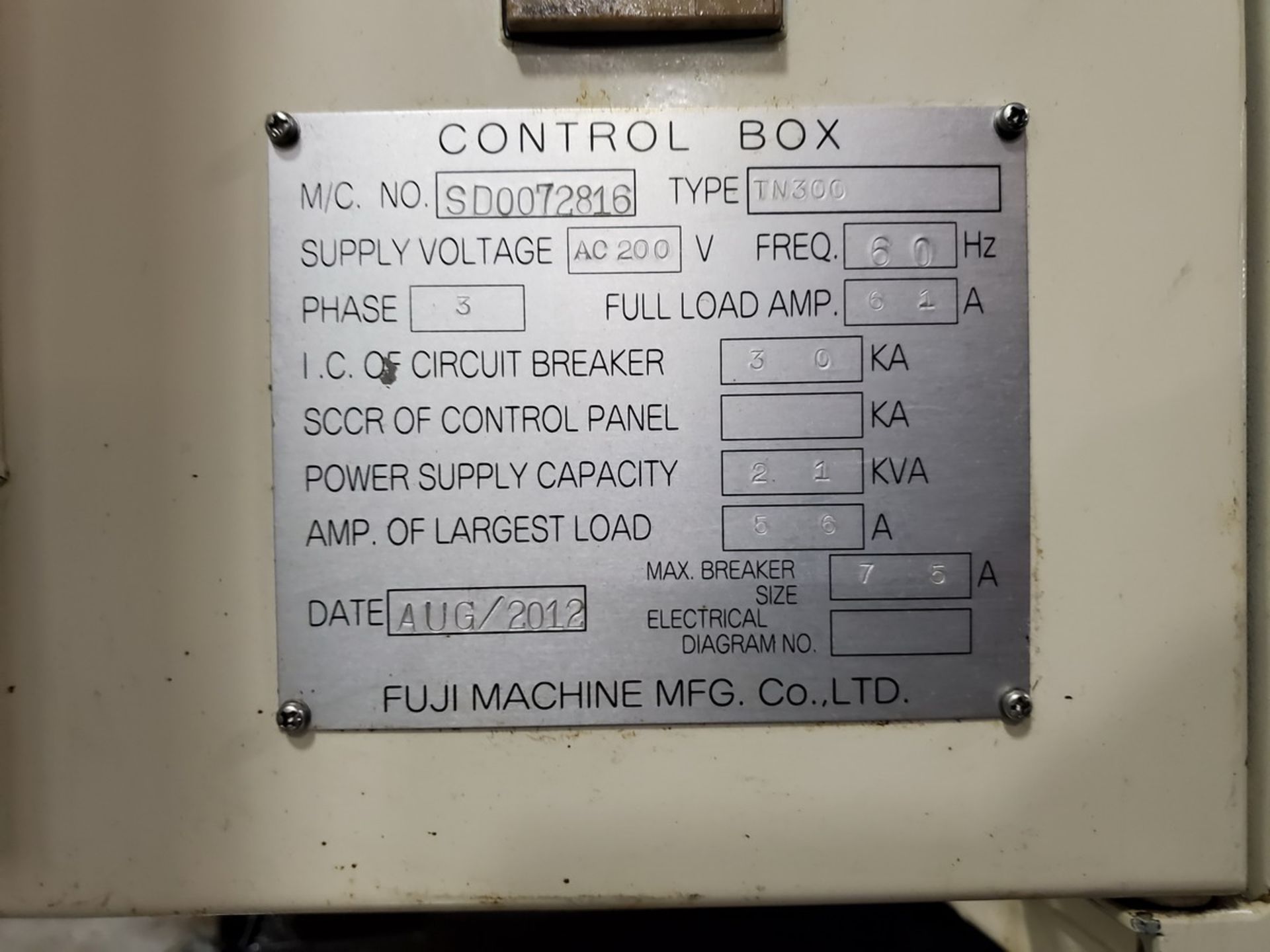 2012 Fuji TN-300 NC Lathe AC200V, 3PH, 60HZ; W/ Fanuc Series OI-TD Controller; W/ 10-Tool Turret - Image 13 of 14