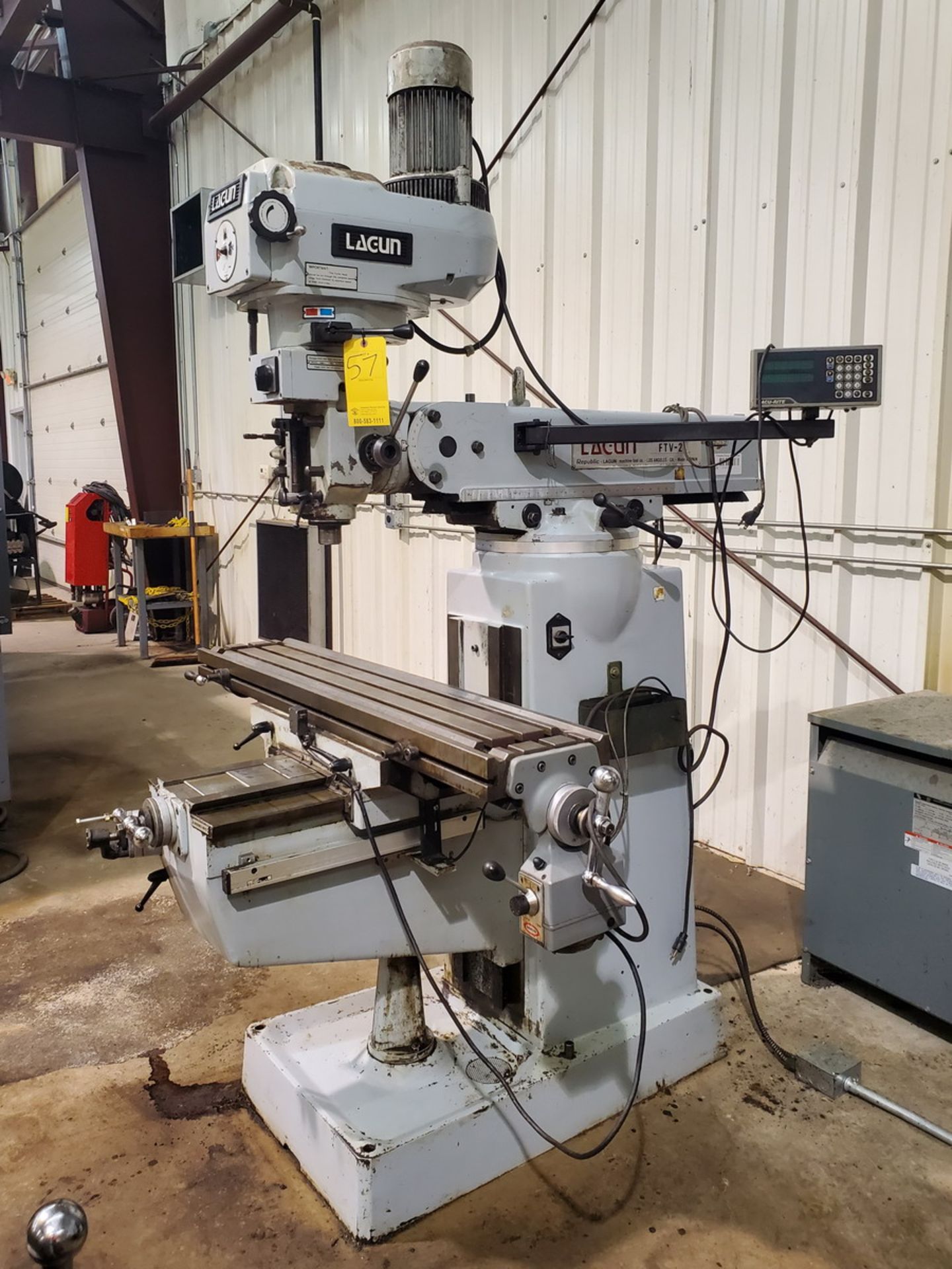 Lagun FTV 2 Turret Milling Machine W/ Acu-Rite Controller; 50" x 10" Slotted Table - Image 2 of 14