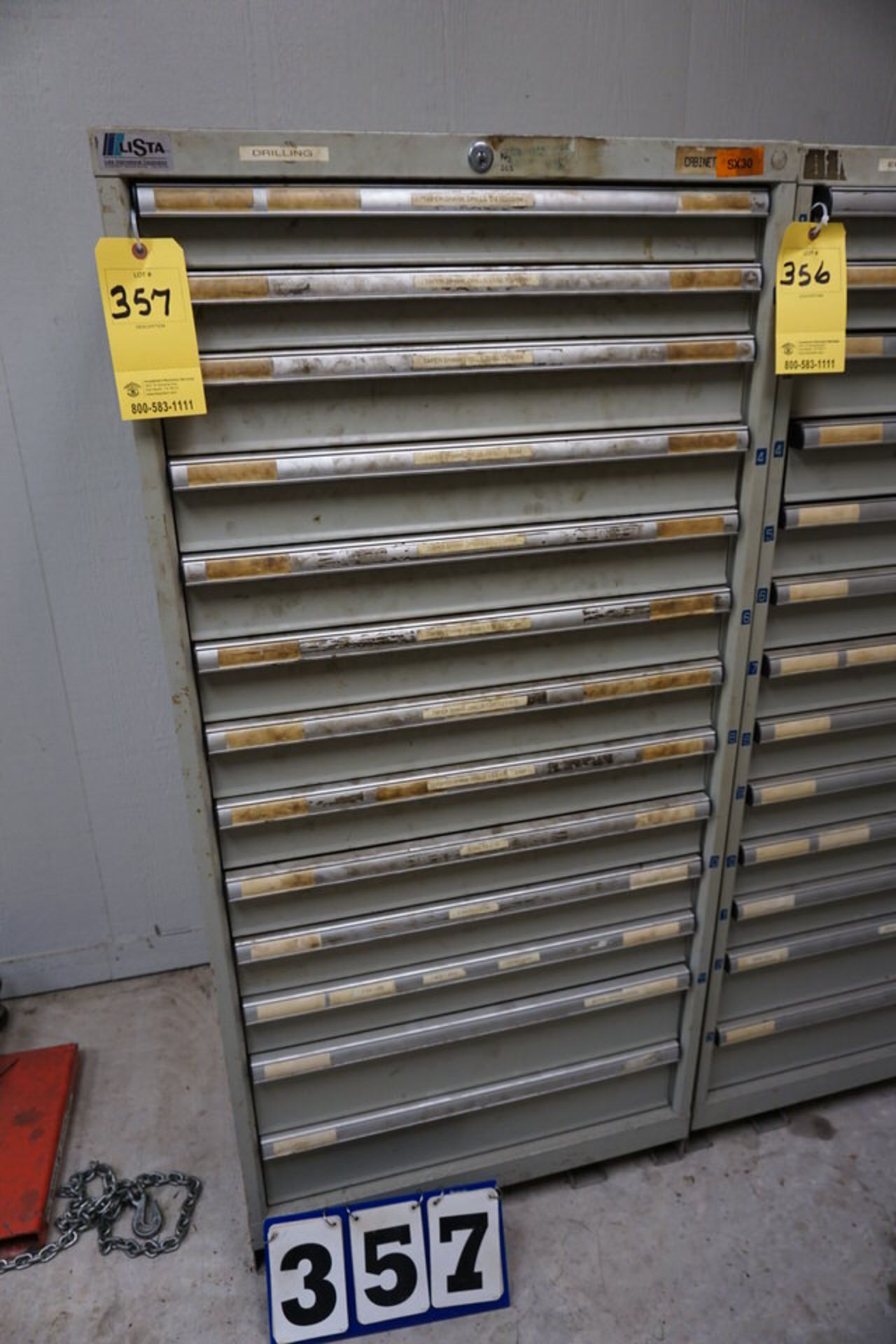 (13) Lista Tool Cabinet w/ Cont: Taper Shanks