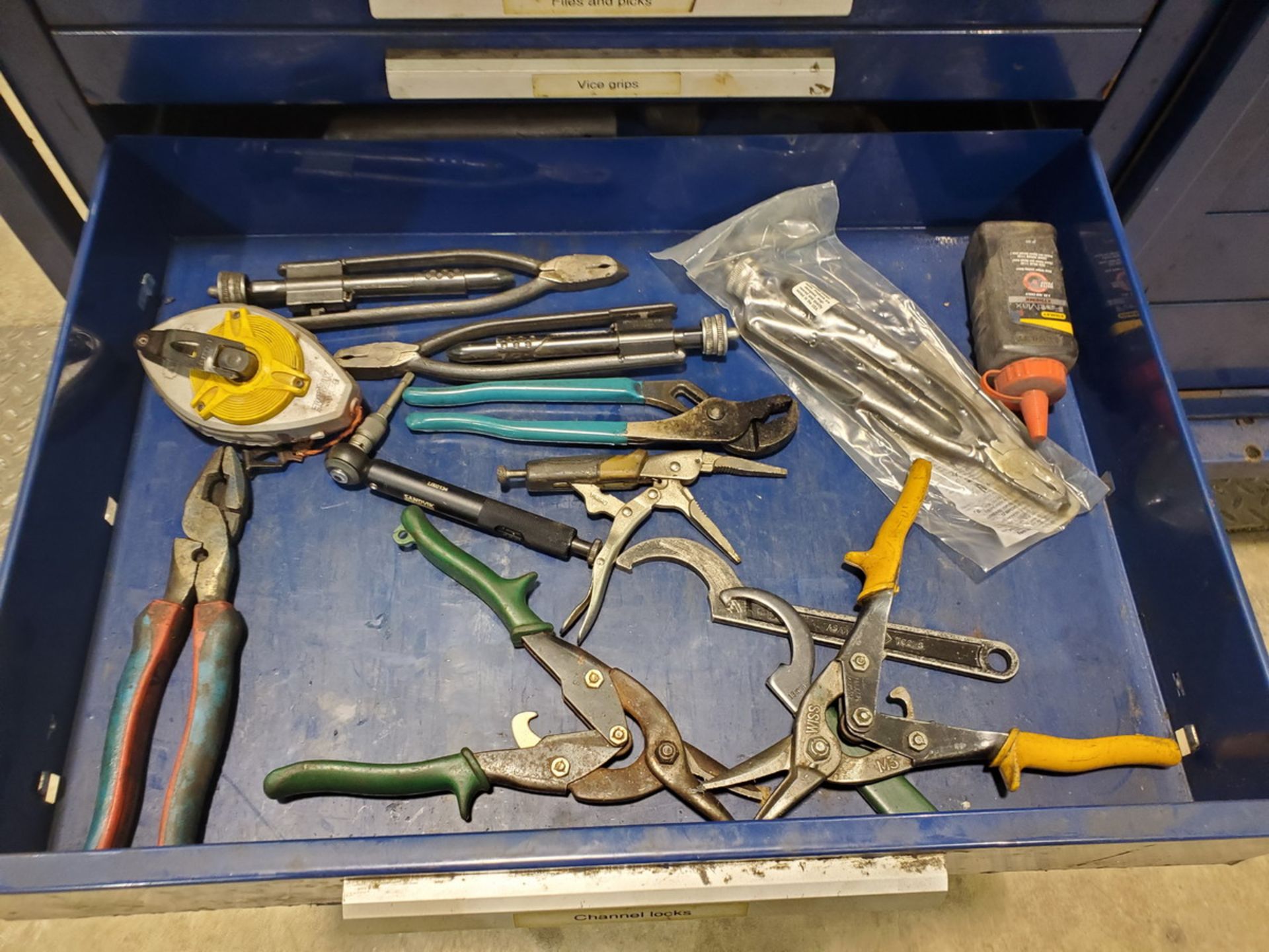 Kennedy Rolling Tool Box W/ Assorted Tooling: Die Grinders, Hammers, Screw Drivers, Wrenches, etc. - Image 6 of 13