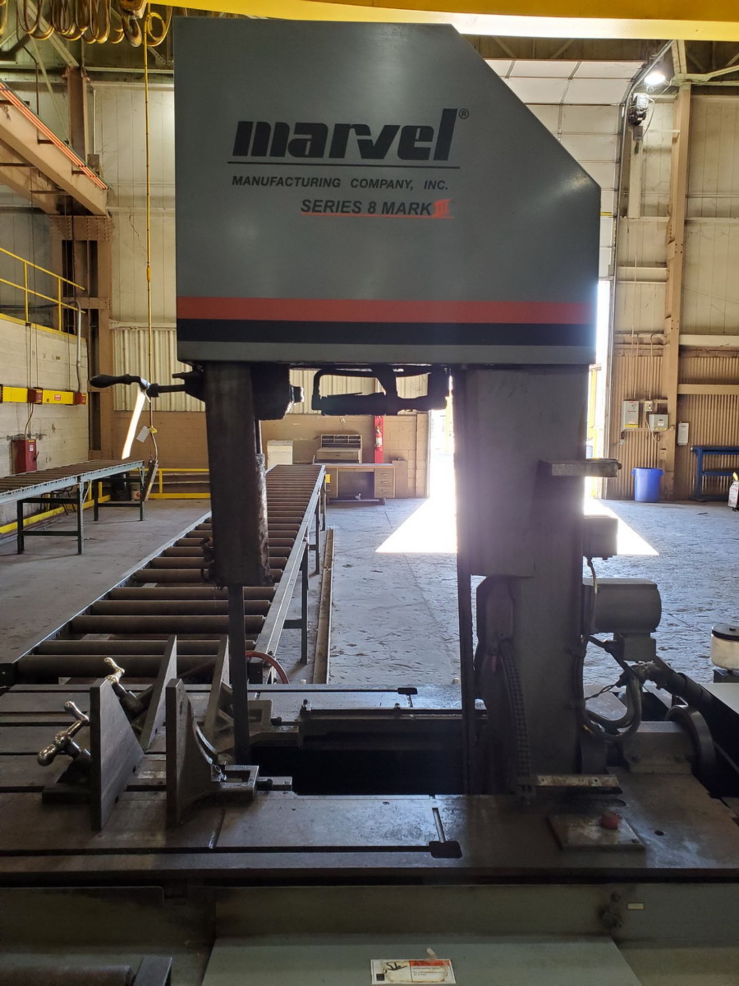 2012 Marvel 8-Mark-III 18" x 22" Vertical Tilting Band Saw 460V, 3PH; W/ (1) Roller Conveyor, 28'6"L - Image 6 of 18