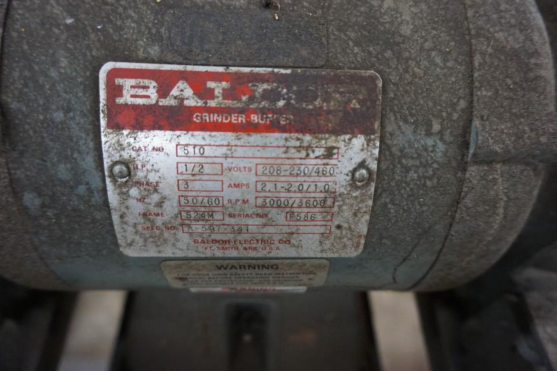 Baldor Carbide Tool Grinder, Cat# 510 w/ Extra Grinder Pedestal (upstairs) - Image 2 of 4