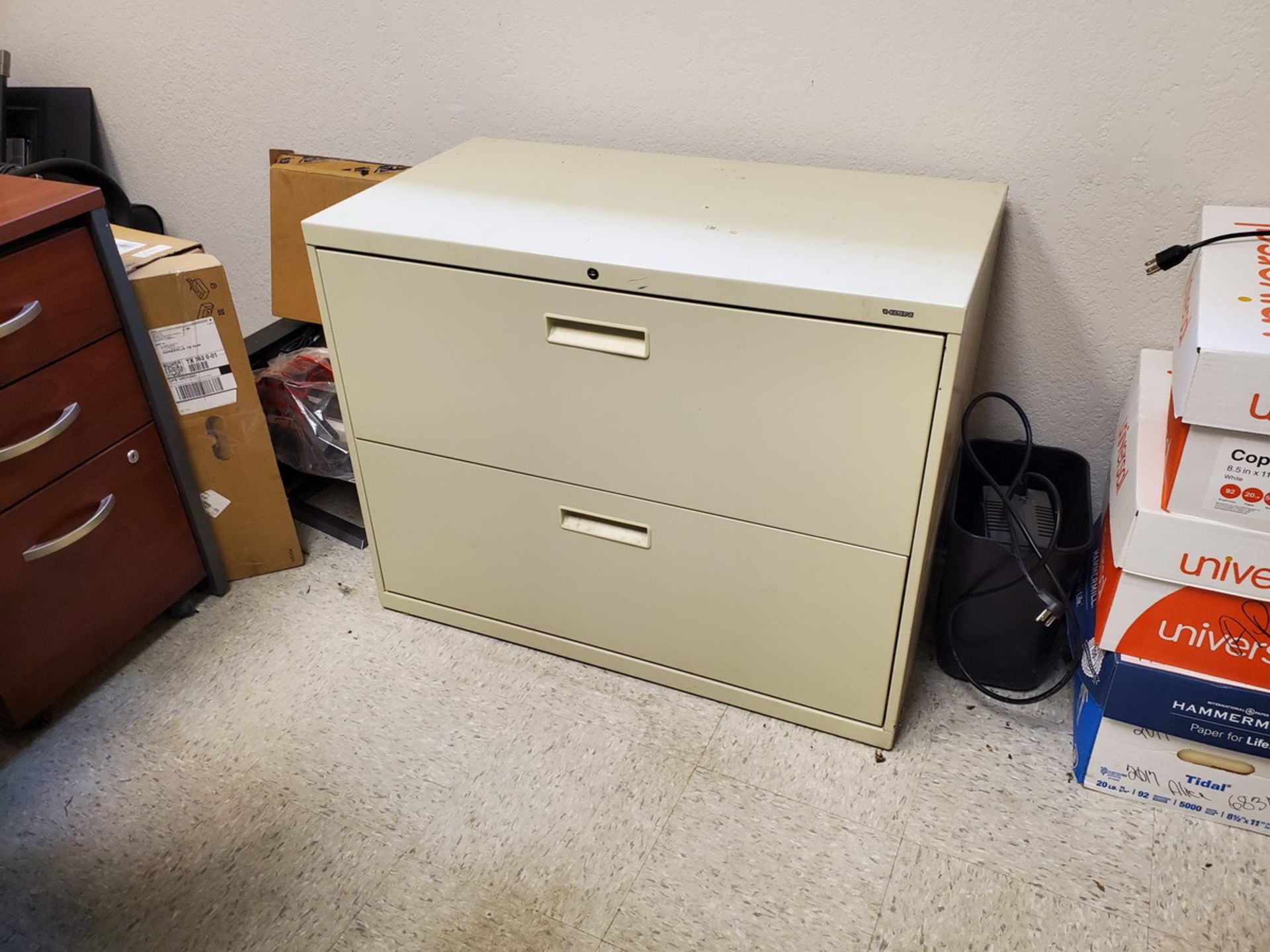 Office Contents To Include But Not Limited To: L-Shape Desk, 2-Drawer File Cabinet, (2) - Image 2 of 6