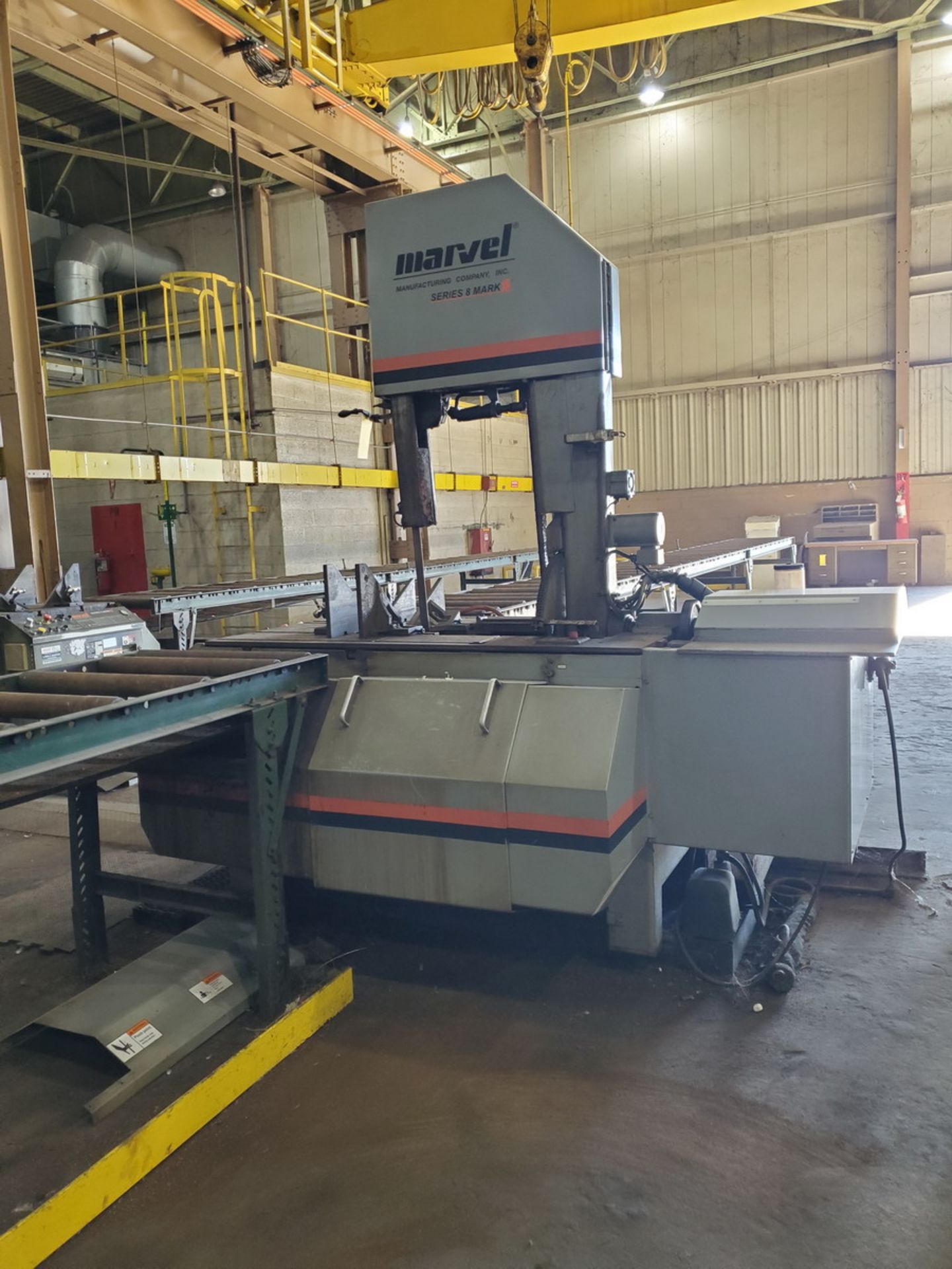 2012 Marvel 8-Mark-III 18" x 22" Vertical Tilting Band Saw 460V, 3PH; W/ (1) Roller Conveyor, 28'6"L - Image 4 of 18