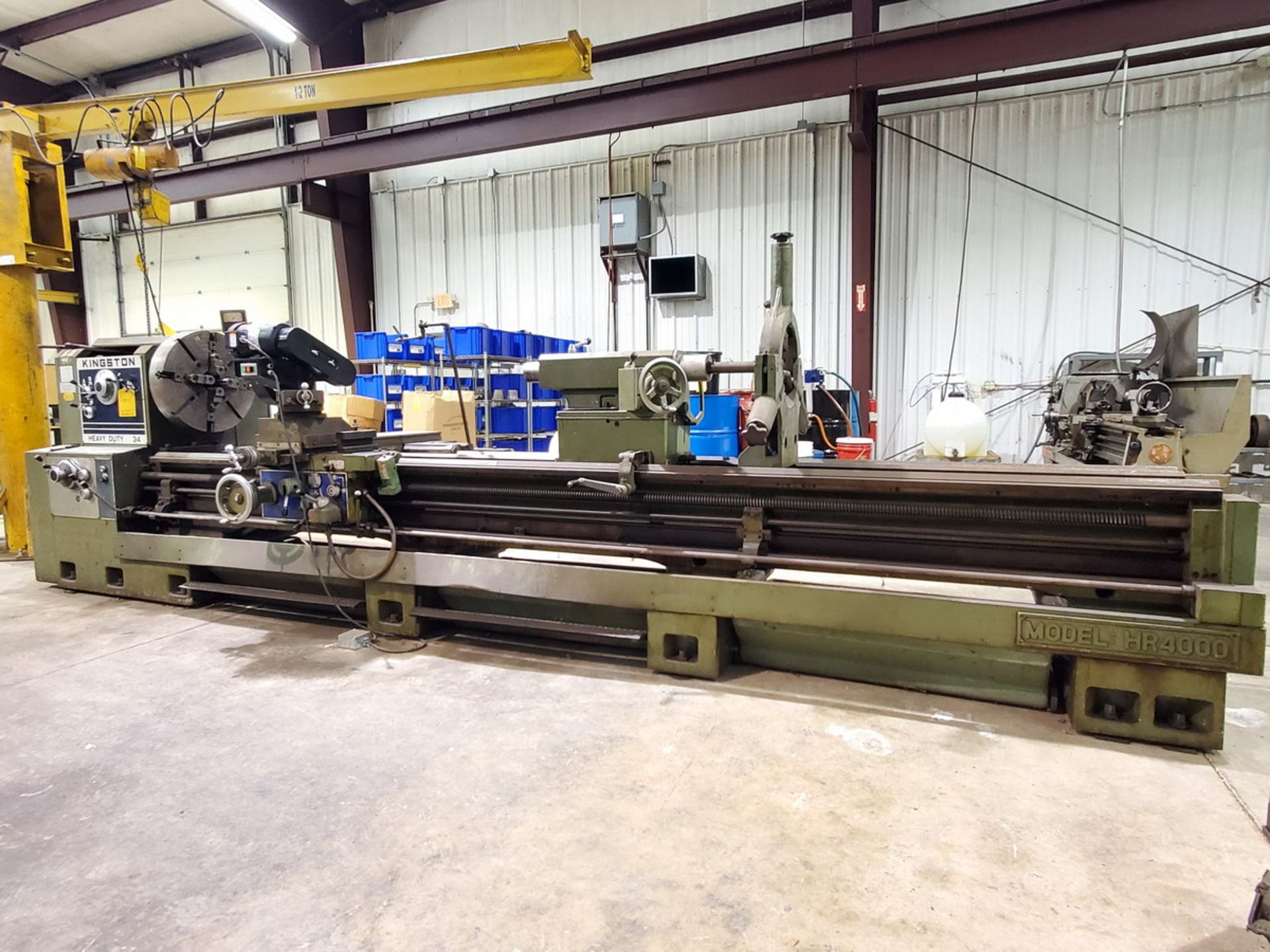 Kingston HR4000 34" Lathe 220/440V, 20HP Motor, 60HZ, W/ Tailstock, Steadyrest, 13"I.D, 4-Jaw Chuck, - Image 3 of 22