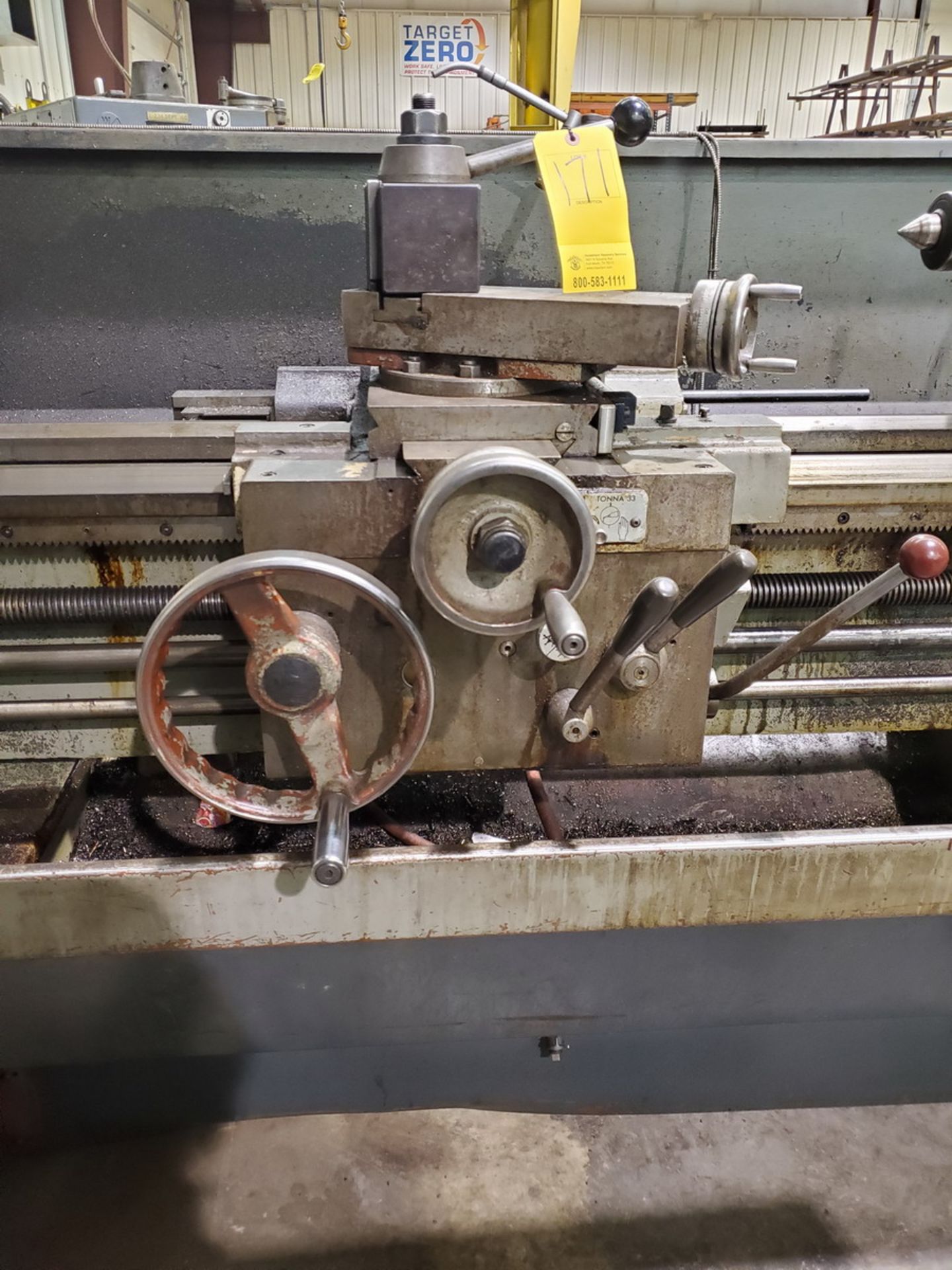 Clausing-Colchester 17" Lathe 230V, 3PH, 60HZ, 59" Between Centers, 88" Bed, W/ 4-Jaw Chuck, W/ - Image 10 of 15