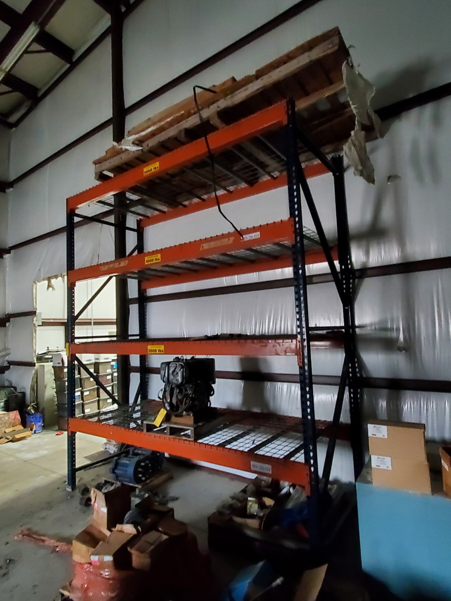 Pallet Rack (2) 12' x 4' Uprights, (8) 10' Crossbeams, 3-4K Cap. (Contents Excluded) - Image 4 of 5