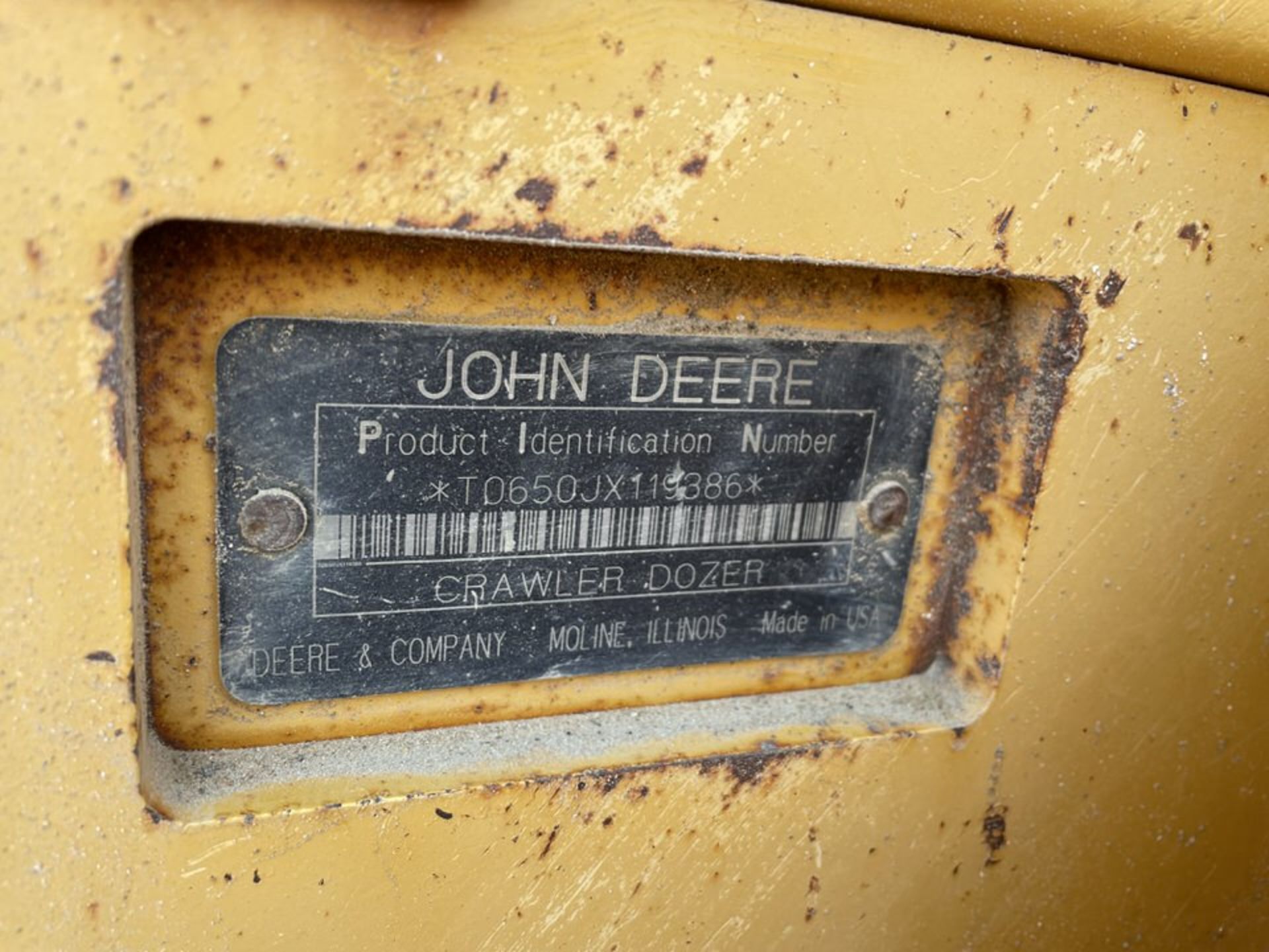 JOHN DEERE 650J XLT CRAWLER DOZER, 4,689 HOURS SHOWN, ENCLOSED CAB, BUCKET TYPE: BLADE - Image 8 of 15