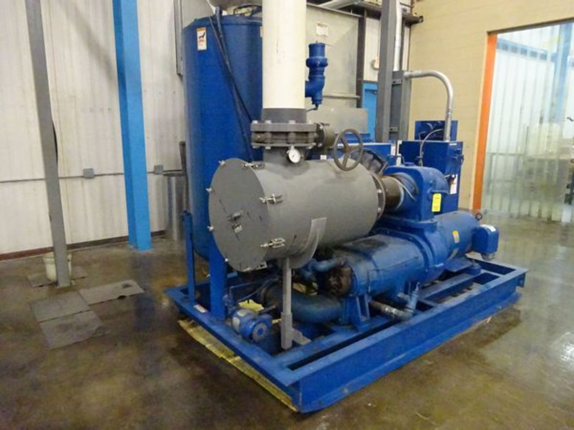 Quincy QSV-100 vacuum pump, 100HP, s/n 15453, 49,734 hrs w/ receiving tank and air cooler (Located - Image 5 of 5