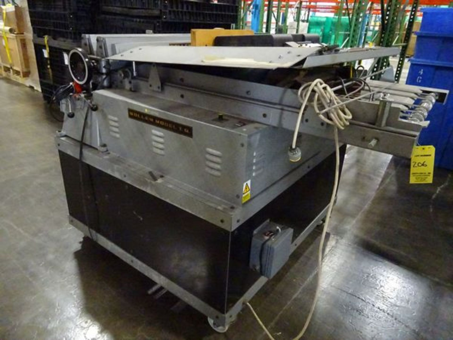 Rollem TRT42 pile fed perf - scorer, s/n TR192/31 w/ Autofeeds mobile vacuum stream feeder, s/n