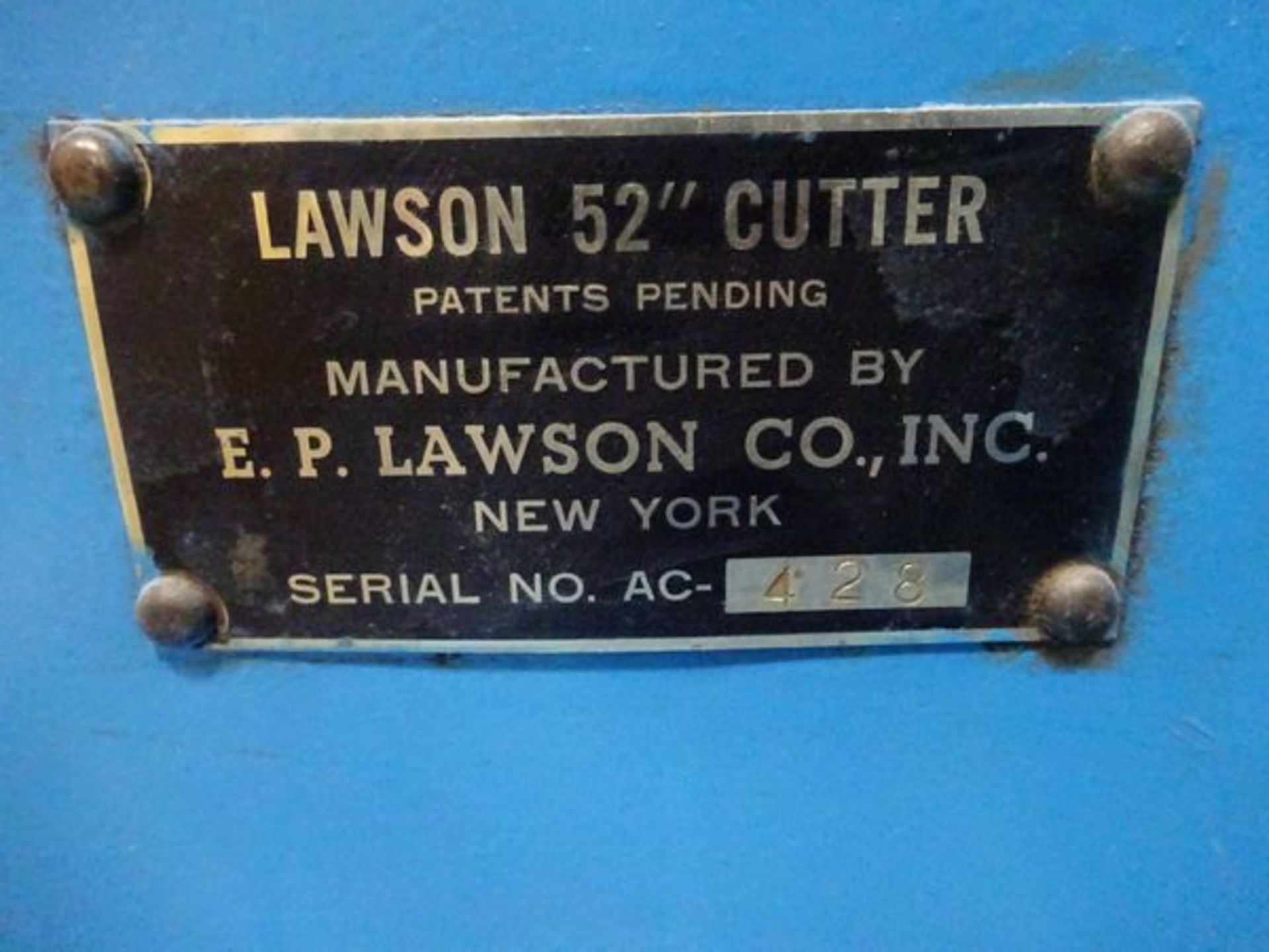 Lawson 52" paper cutter, s/n 428 (Located in South Hadley, MA) - Image 2 of 2