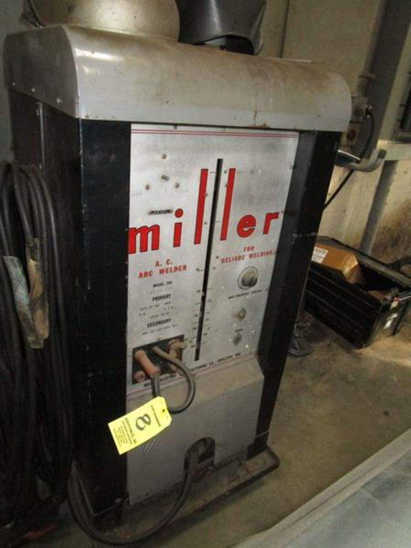 (1) Miller 202 Heliarc AC Arc Welder w/ Helmets