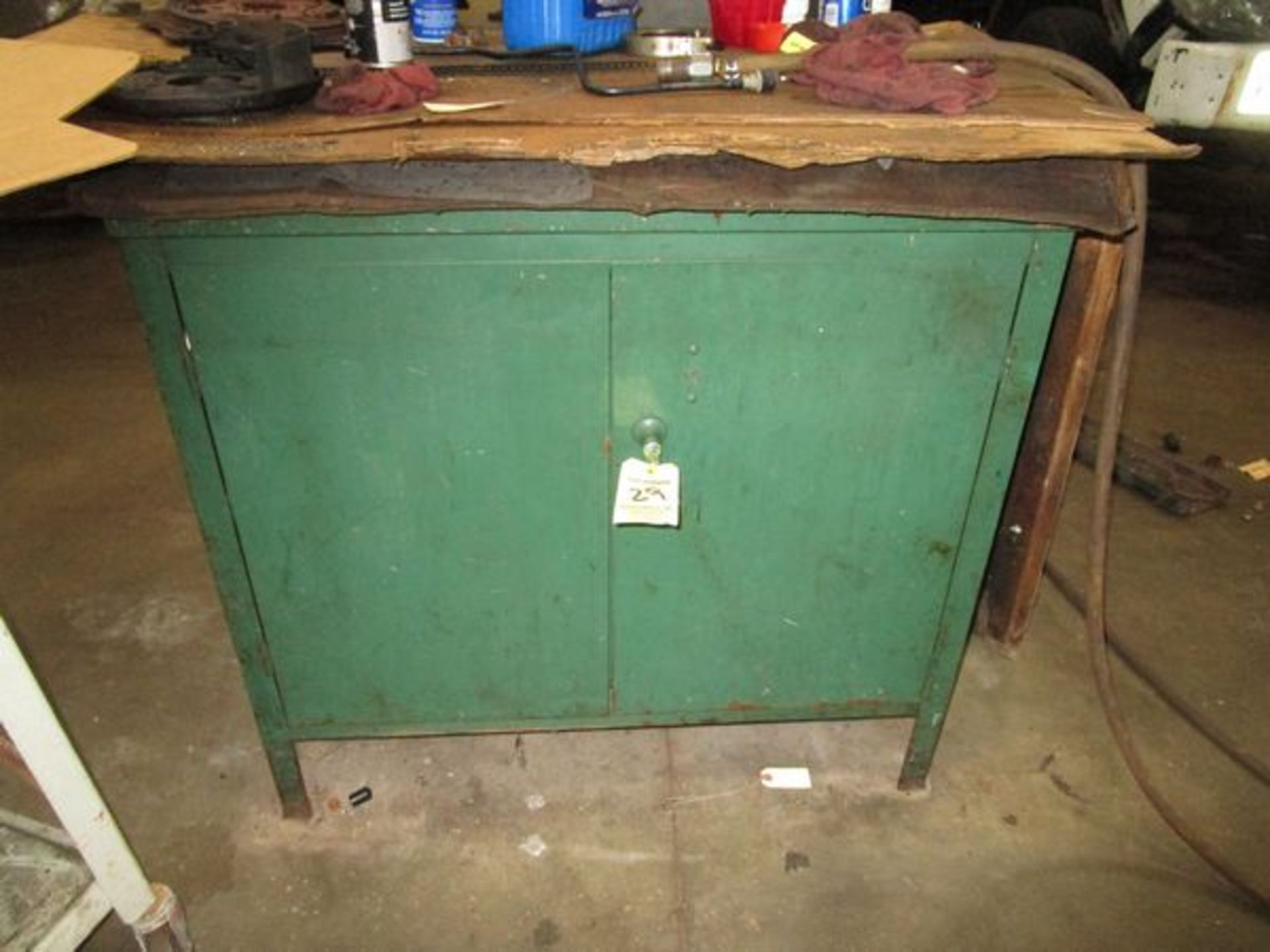 (1) 2-Door Green Metal Cabinet