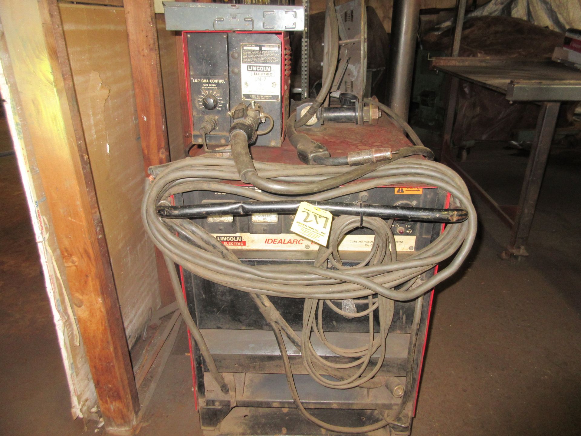 (1) Lincoln Idealarc DC-60 Arc Welder, 230V, Lincoln LN-7 Wire Feed