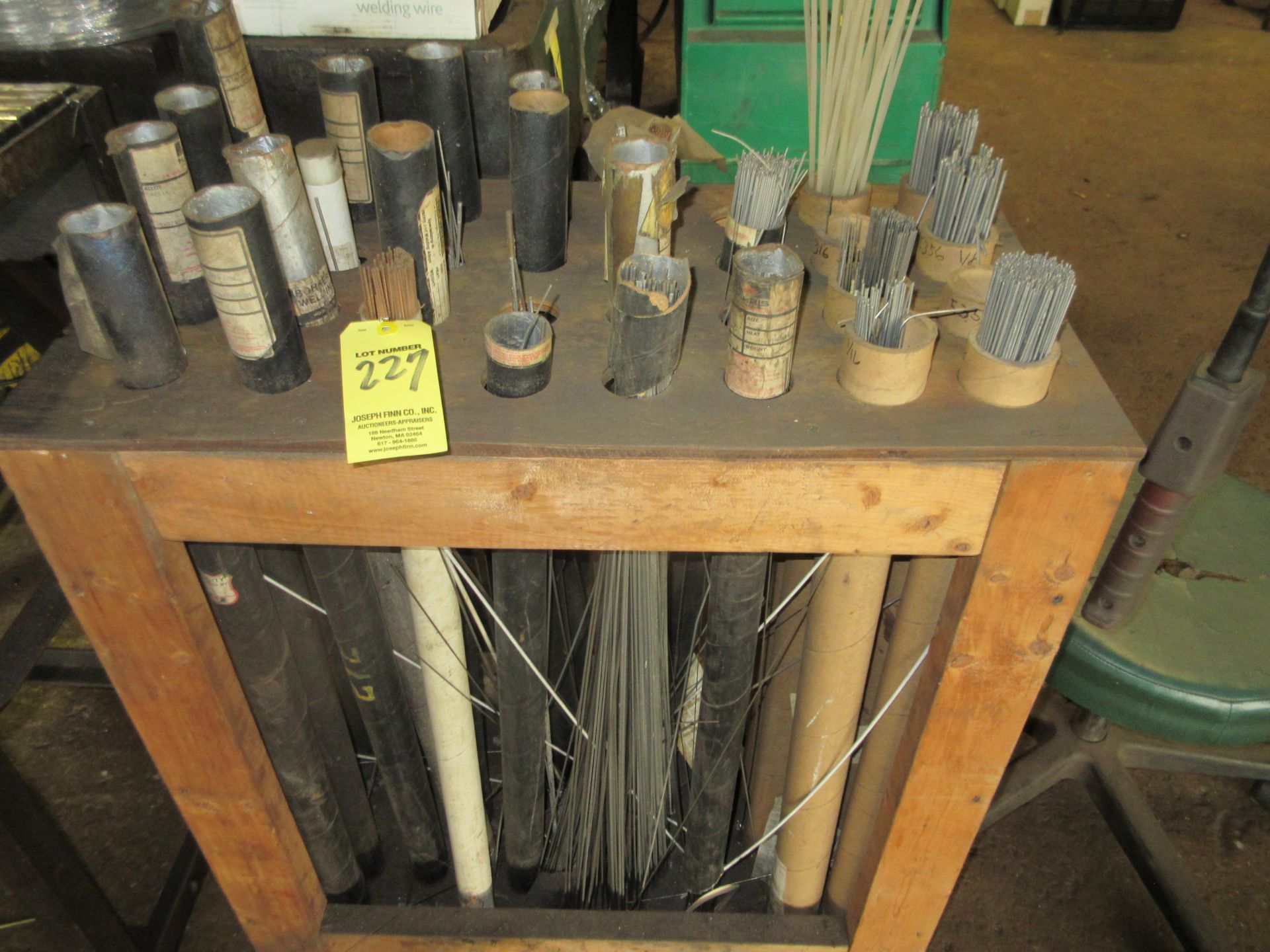(1) Asst. Welding Rods in Wood Rack