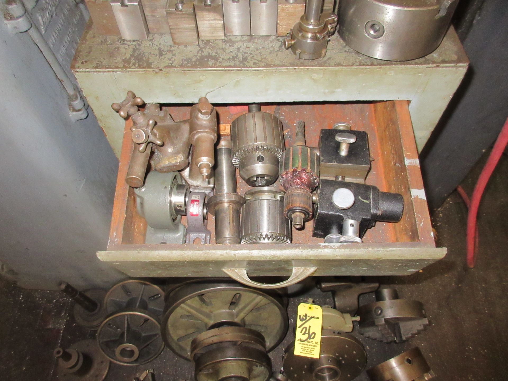 LOT Asst. Lathe Tooling Consisting of: 3 & 4 Jaw Chucks, Face Plates, Spindle Noses, Cross Table, - Image 3 of 4