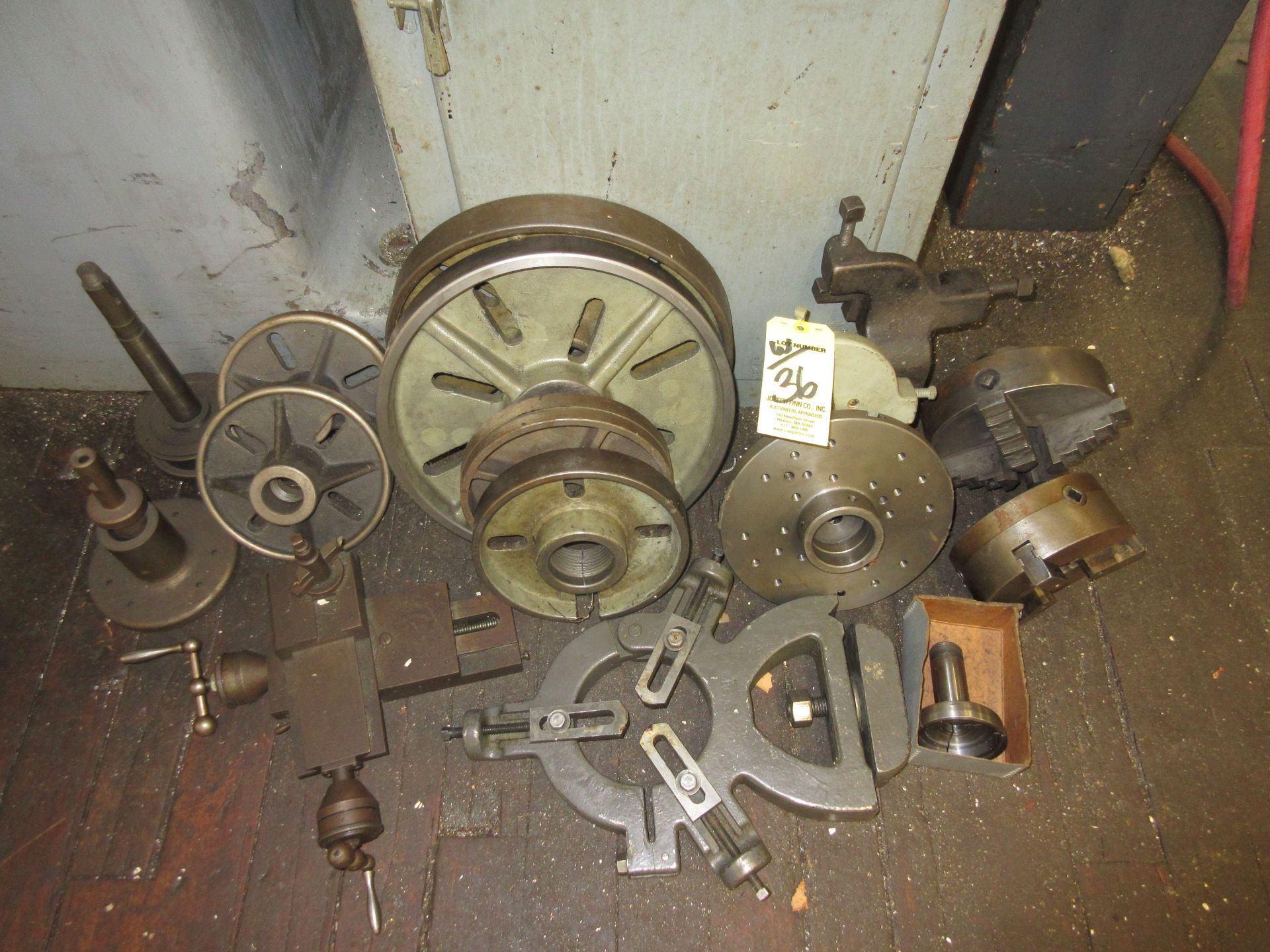 LOT Asst. Lathe Tooling Consisting of: 3 & 4 Jaw Chucks, Face Plates, Spindle Noses, Cross Table, - Image 4 of 4