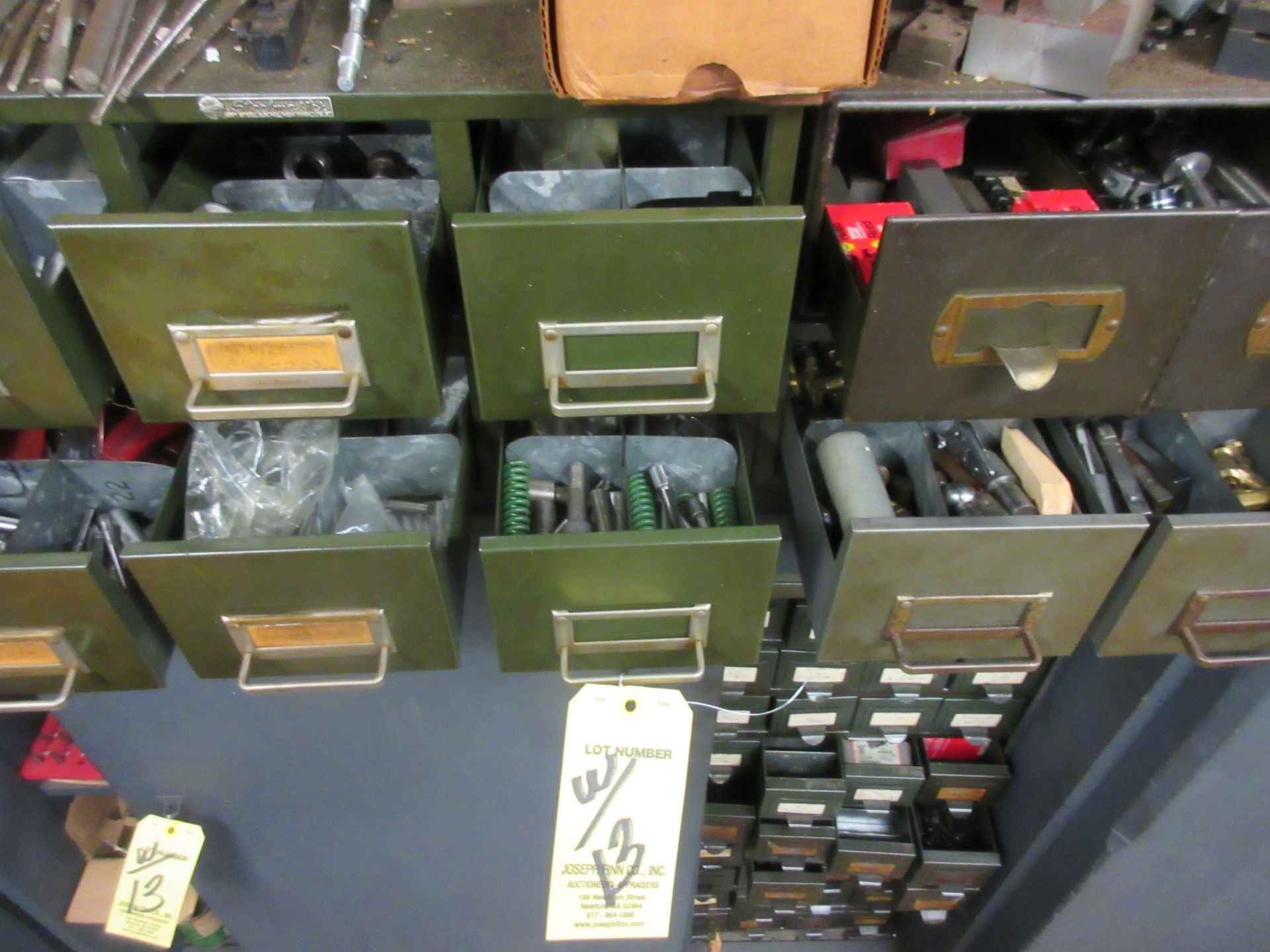 LOT Asst. Pins, Nuts, Bolts, Washers, Screws, Ring Gages, Pin Gages, Hardware, Parts Cabinets, Along - Image 4 of 5