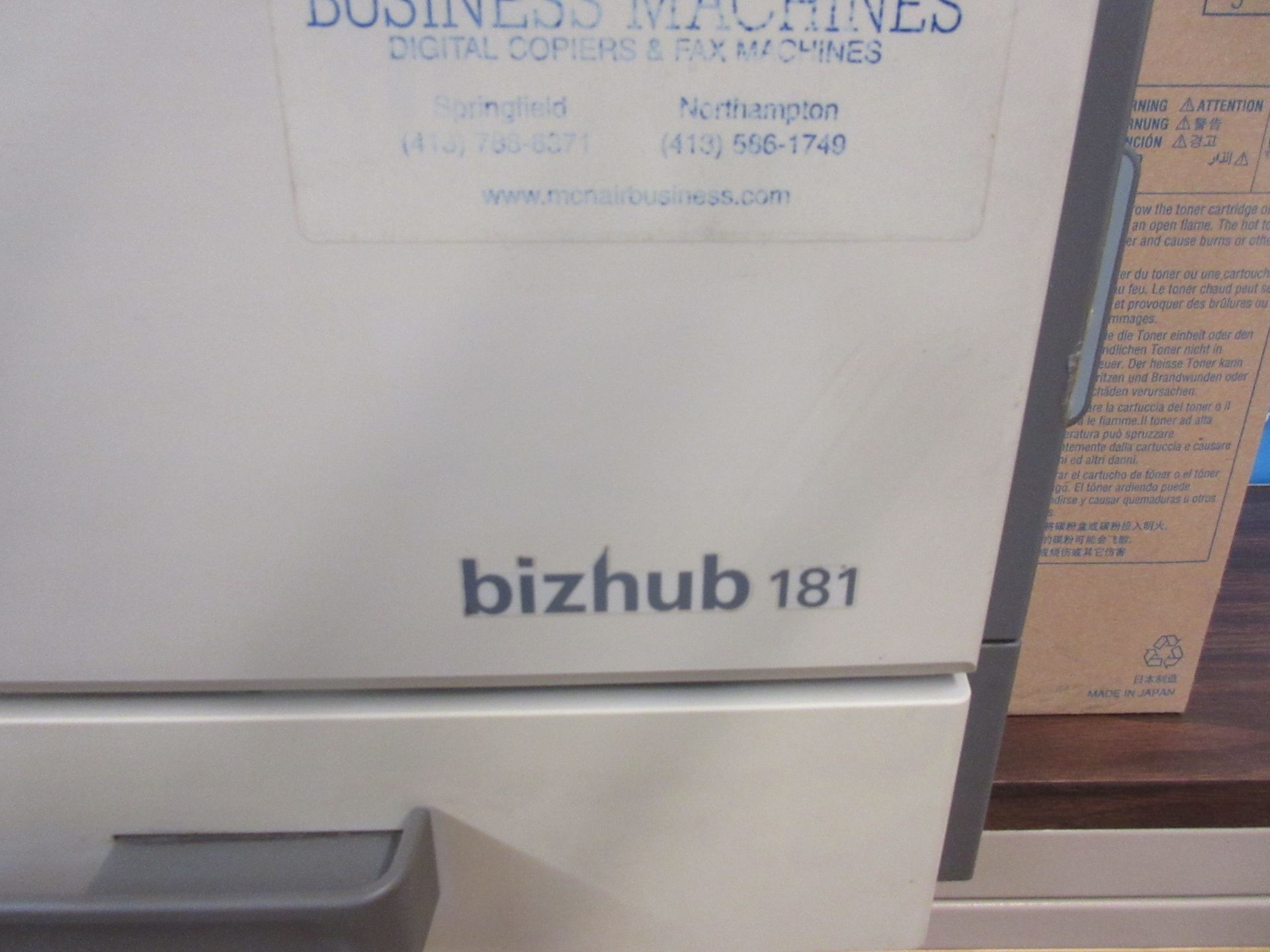 (1) Konica Biz Hub 181 Copier - Image 2 of 3