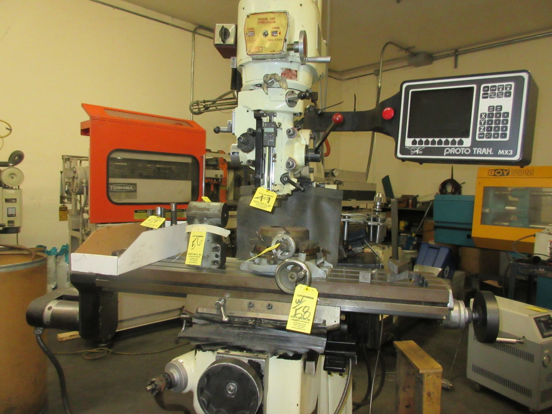 (1) Acer Ultima CNC 3 Axis Vertical Mill s/n 9266644, 9" x 42" Table Size, Proto Trak MX3 CNC