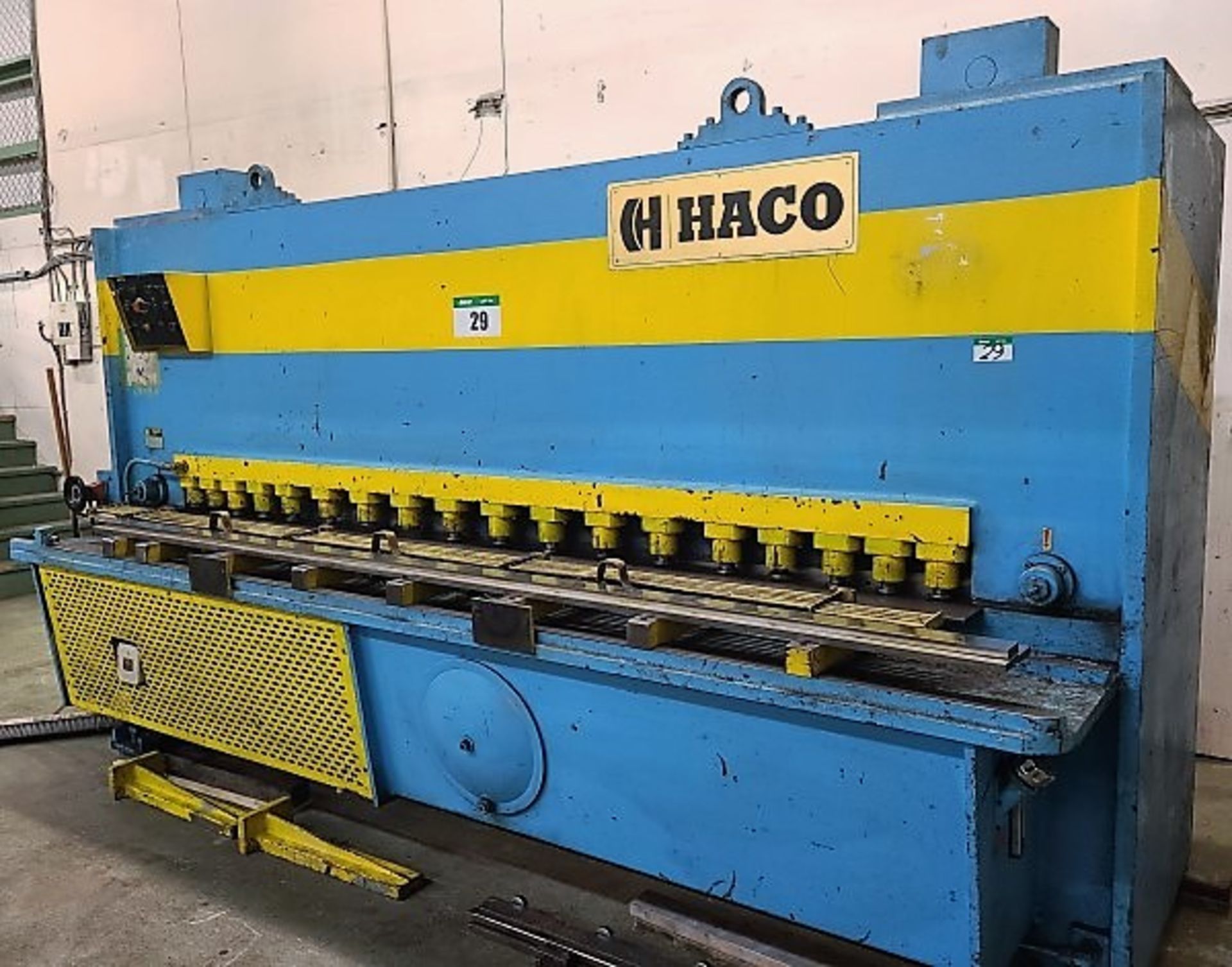 SHEAR - HACO HYD. TYPE HSL 3013, 13 X 3055 (1/2 IN. X 10 FT.), 575V/3PH, S/N 68210, POWER BACK