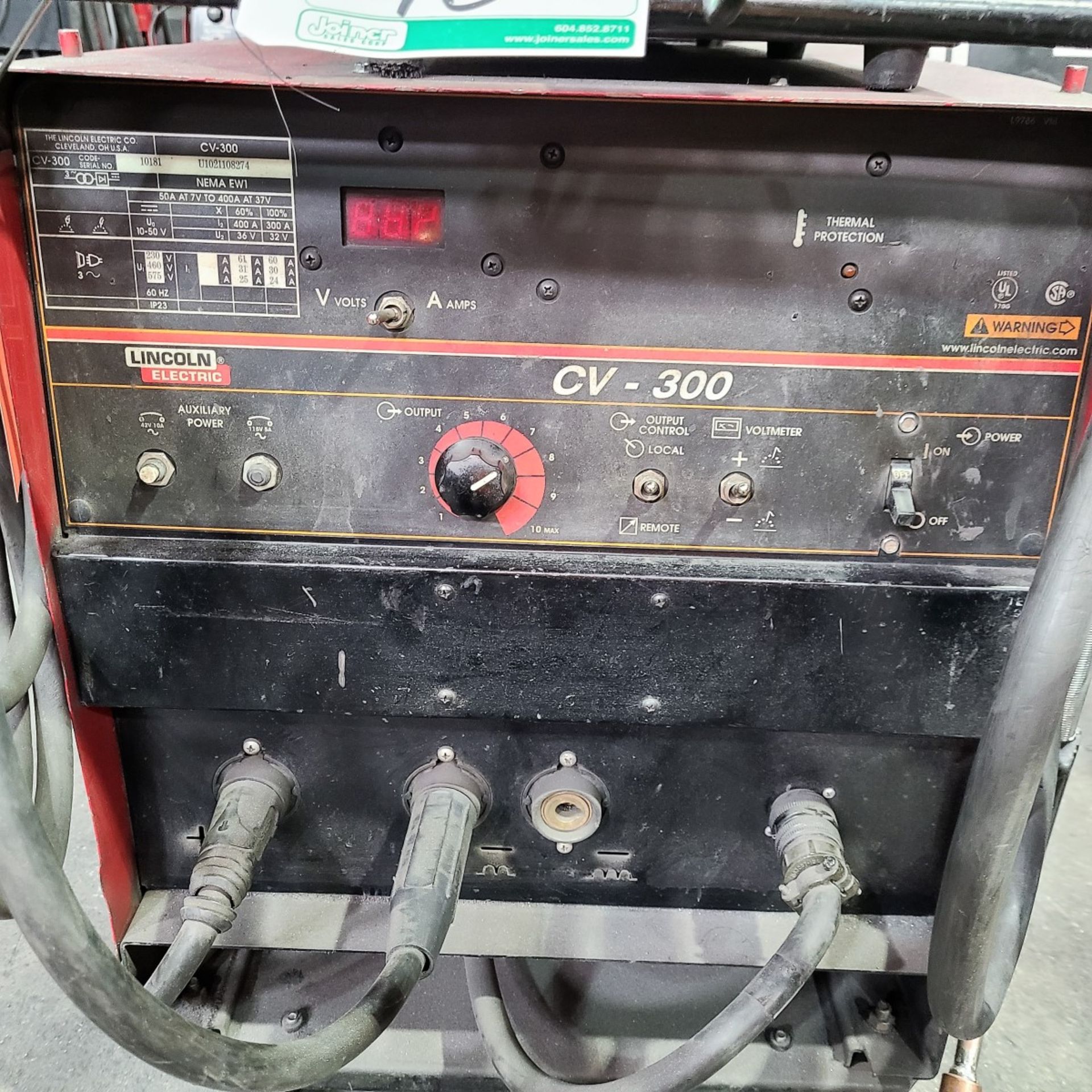 LINCOLN CV 300 WELDER S/N U1021108274 W/LINCOLN LF-72 WIRE FEEDER - Image 3 of 4