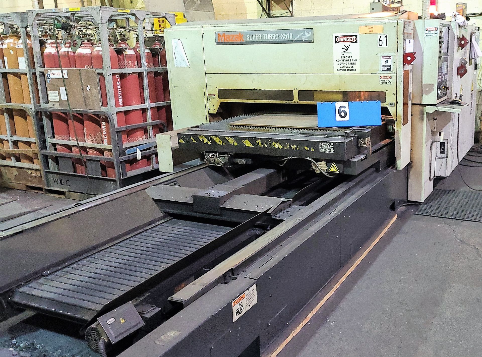 LASER CUTTER – 2008 MAZAK SUPER TURBO X510 CHAMPION, CO? LASER MOD YB-L130A 8M 1300W, 3050 MM X 1525