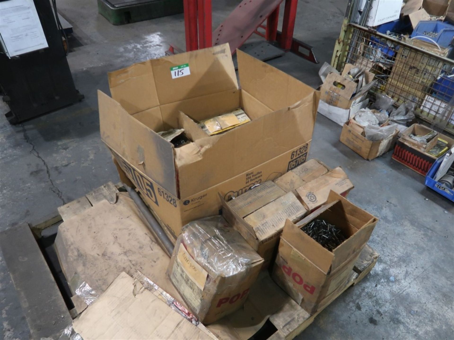 PALLET OF ASSORTED RIVETS AND THREADED INSERTS