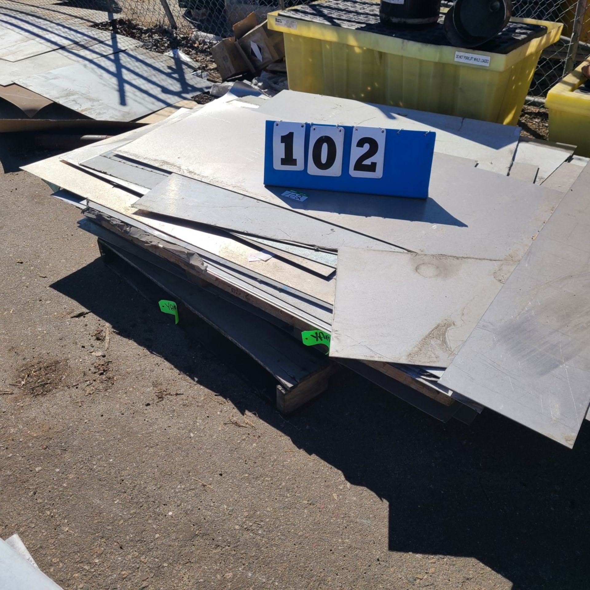 PALLET OF MISC. STAINLESS SHEET, 16GA & 14GA MOSTLY 304 # 4 W/PVC