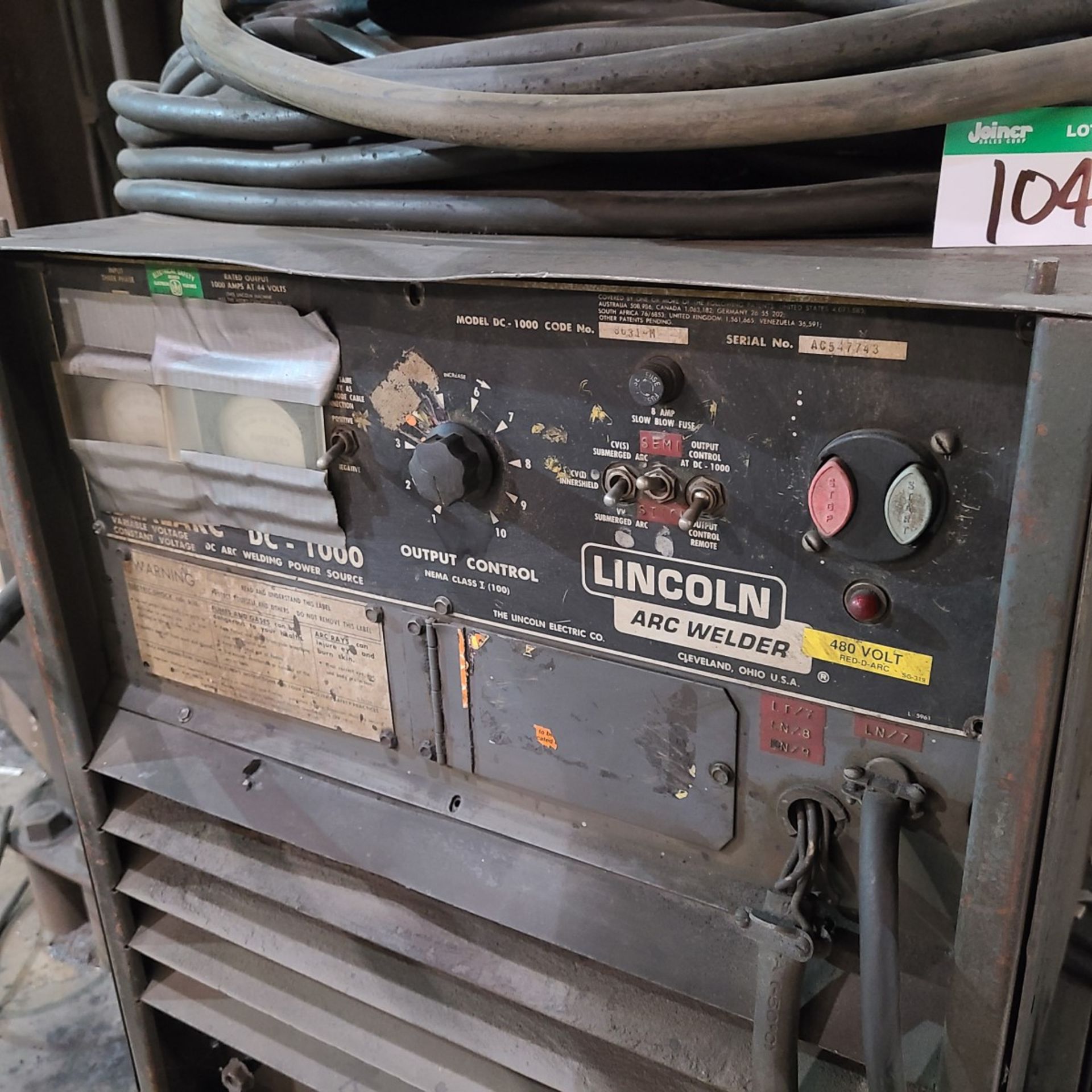 LINCOLN IDEALARC DC-1000 WELDER AND LN-7 WIREFEEDER - Image 3 of 6