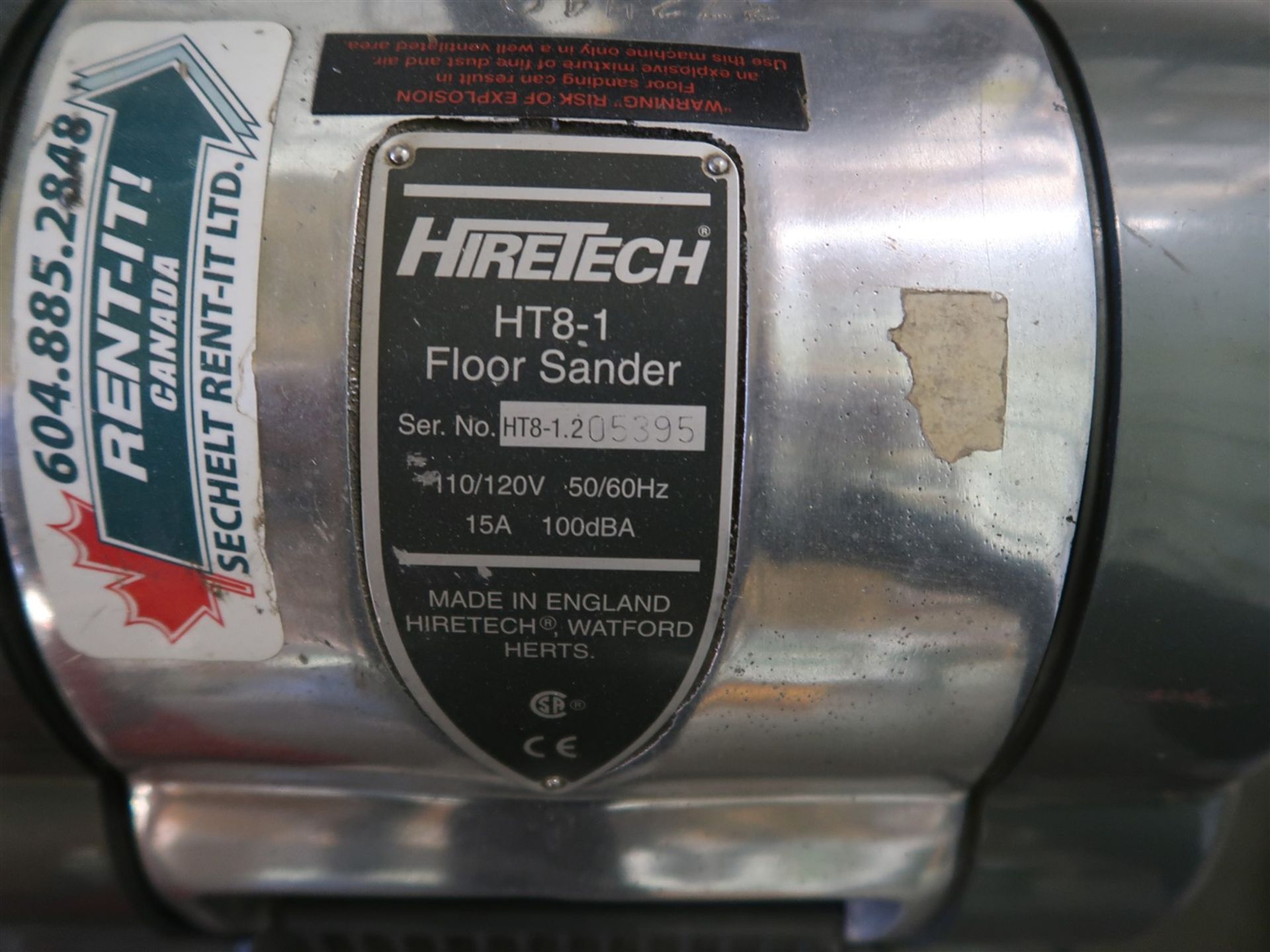 HIRETECH HT8-1 FLOOR SANDER - Image 3 of 3