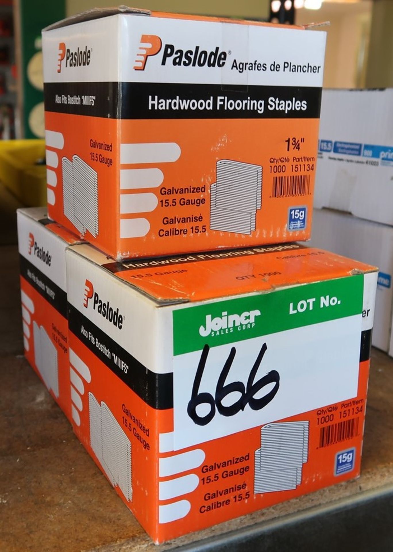 3 BOXES OF PASLODE 1 3/4 IN. HARDWOOD FLOORING STAPLES