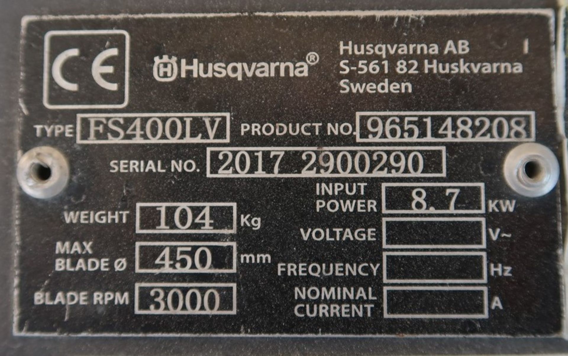 HUSQVARNA FS400LV HONDA GAS POWERED CONCRETE SAW - Image 3 of 3