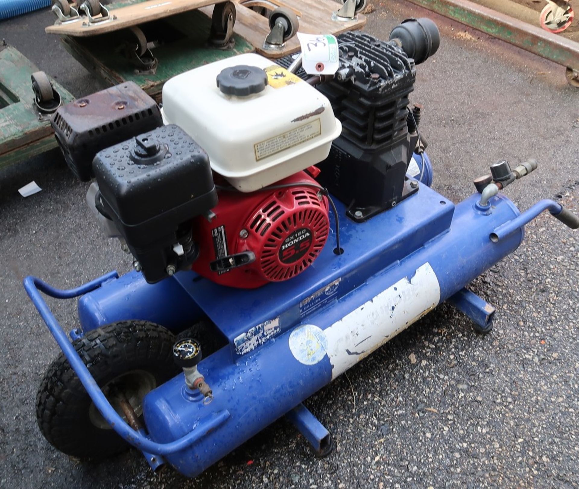 CAMPBELL PORTABLE AIR COMPRESSOR W/HONDA GX160 5.5HP ENGINE - Image 2 of 2