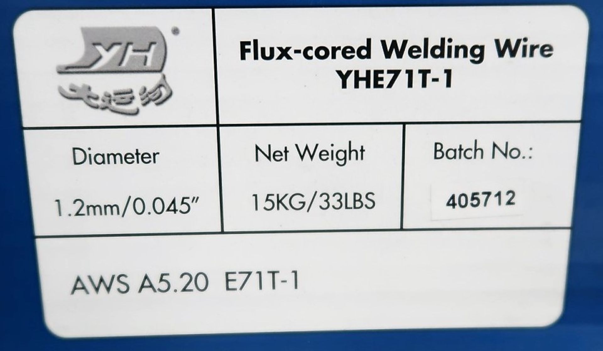 4 BOXES YHE71T-1 FLUX-CORED WELDING WIRE-15 KG./BOX - Image 2 of 2