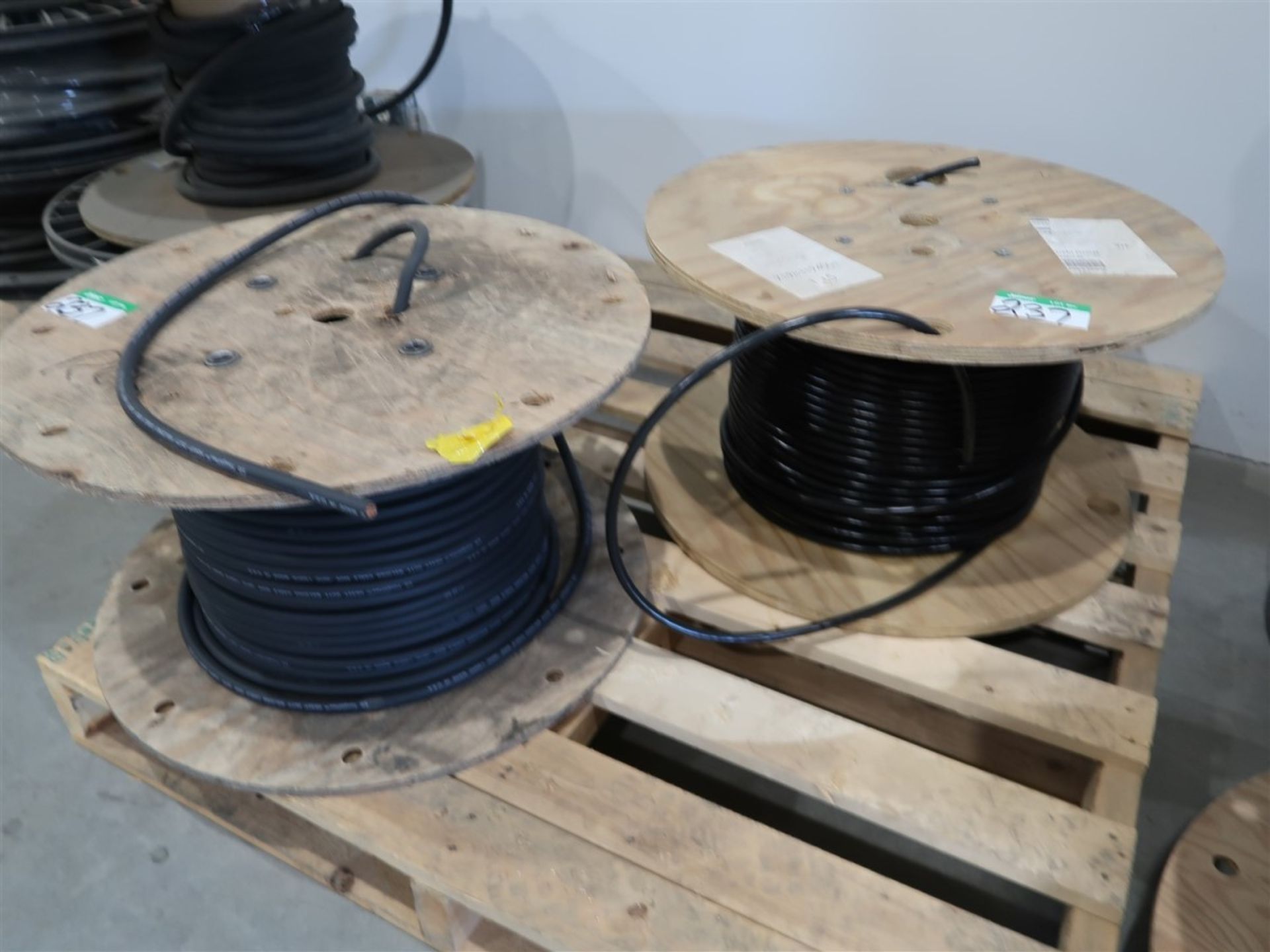 PALLET OF REEL OF WELDING CABLE AND ELEC. CABLE