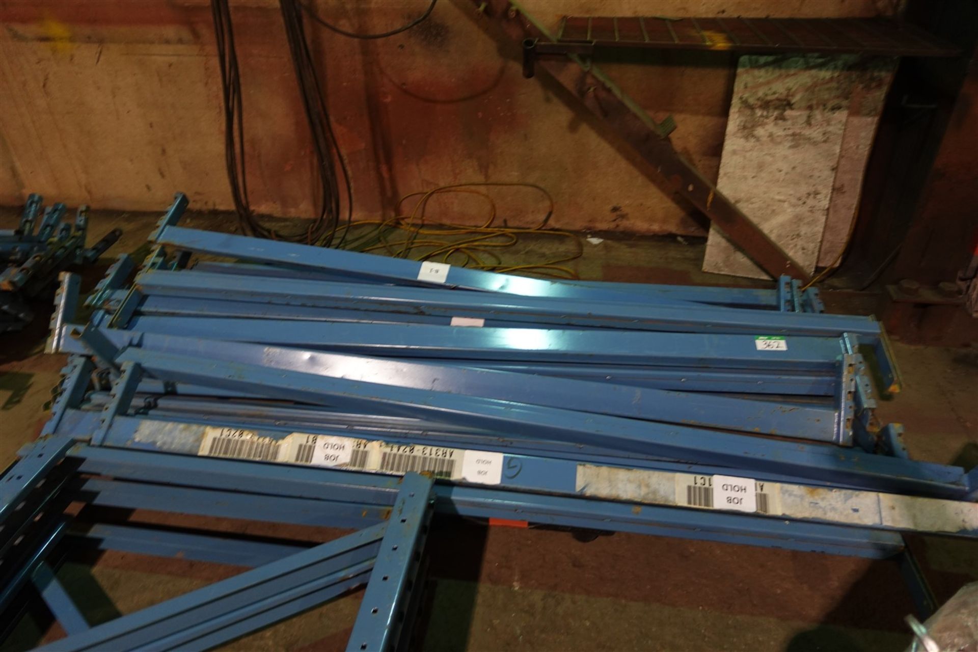 PALLET RACKING - (3) 14 1/2 FT. UPRIGHTS, (19) 3 1/2 IN. X 92 IN. CROSS BEAMS, PALLET OF 2 IN. X 6 - Image 2 of 3