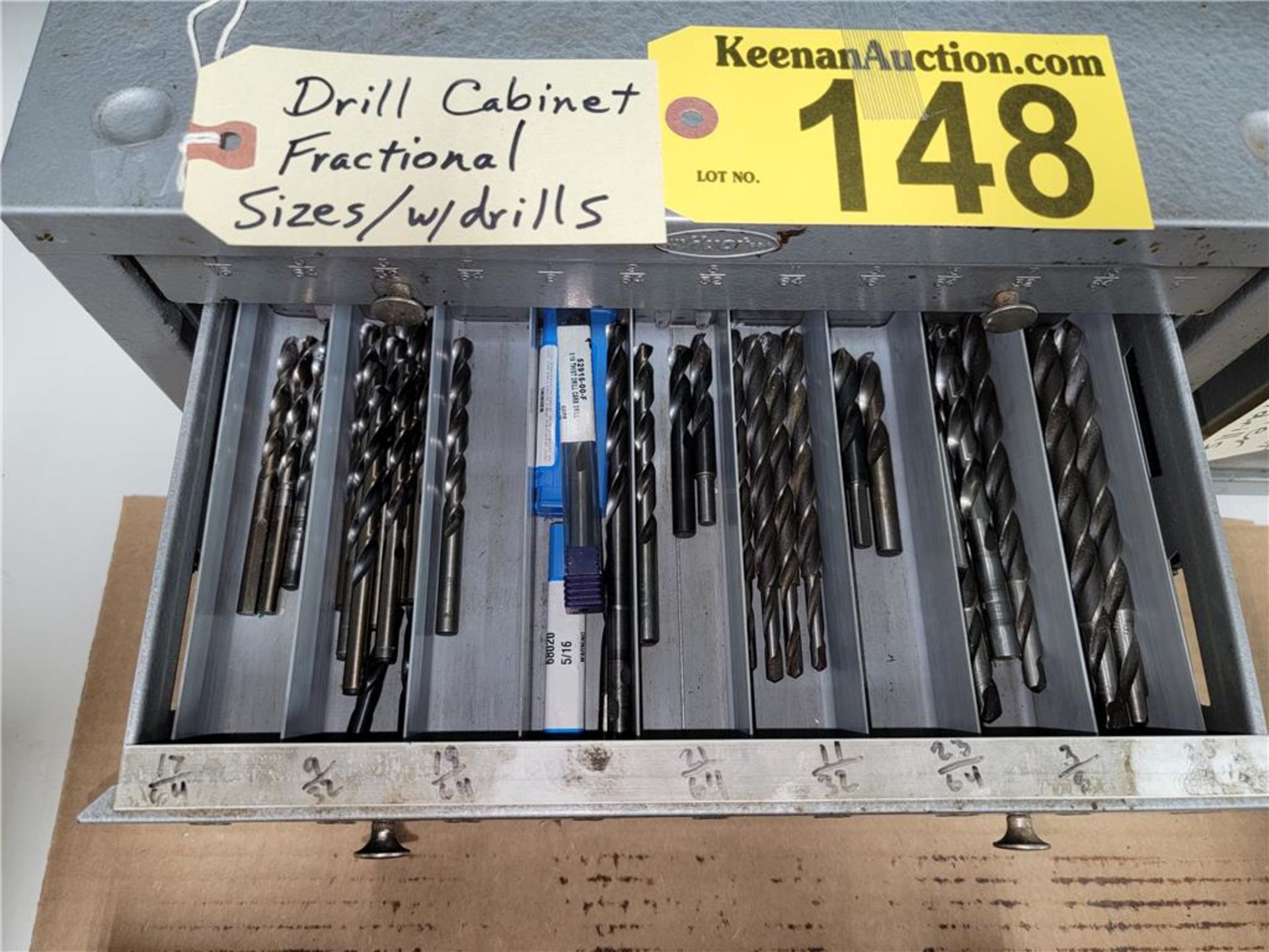 DRILL CABINET FRACTIONAL SIZES W/DRILLS - Image 3 of 4