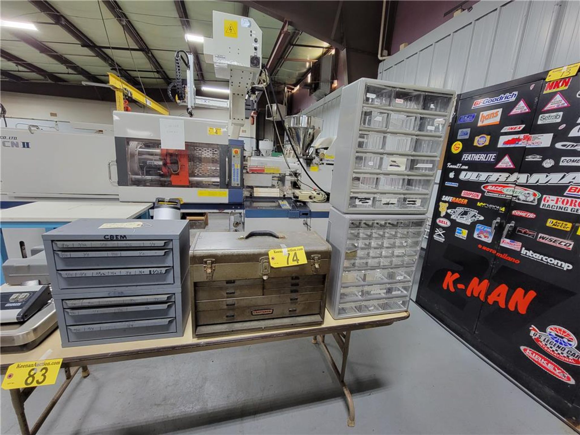 LOT: SMALL PARTS CABINETS, CRAFTSMAN MACHINIST TOOL BOX, END MILL CABINETS