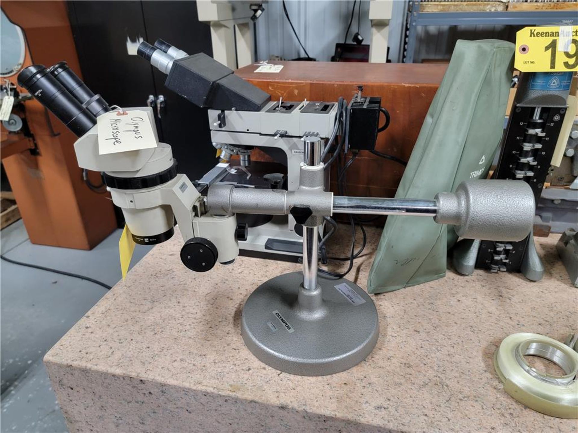 OLYMPUS MICROSCOPE W/STAND - Image 2 of 2