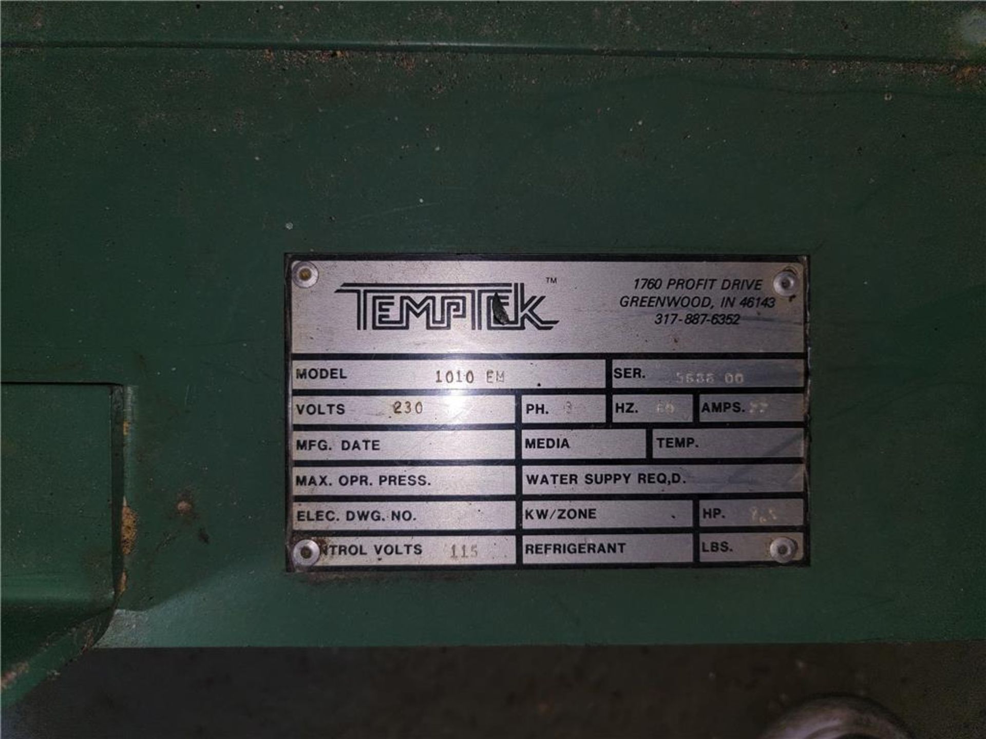 TEMPTEK 1010EM PORTABLE PLASTIC GRANULATOR, 230V, 3-PH, W/MANUALS - Image 2 of 2