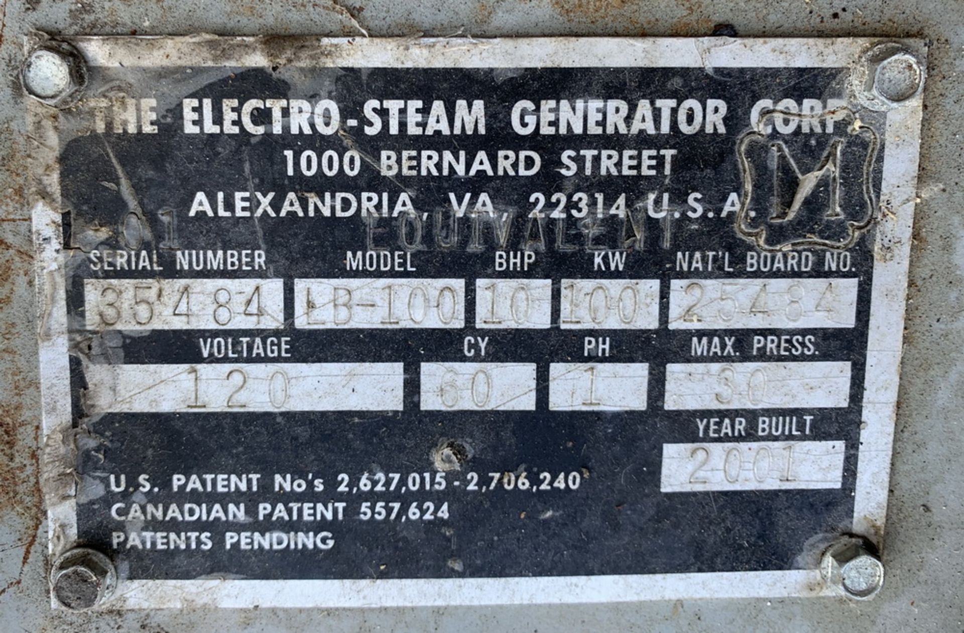 Electro-Steam Electric Clean Steam Generator, Model LB-100, S/N 35484 - Image 5 of 5