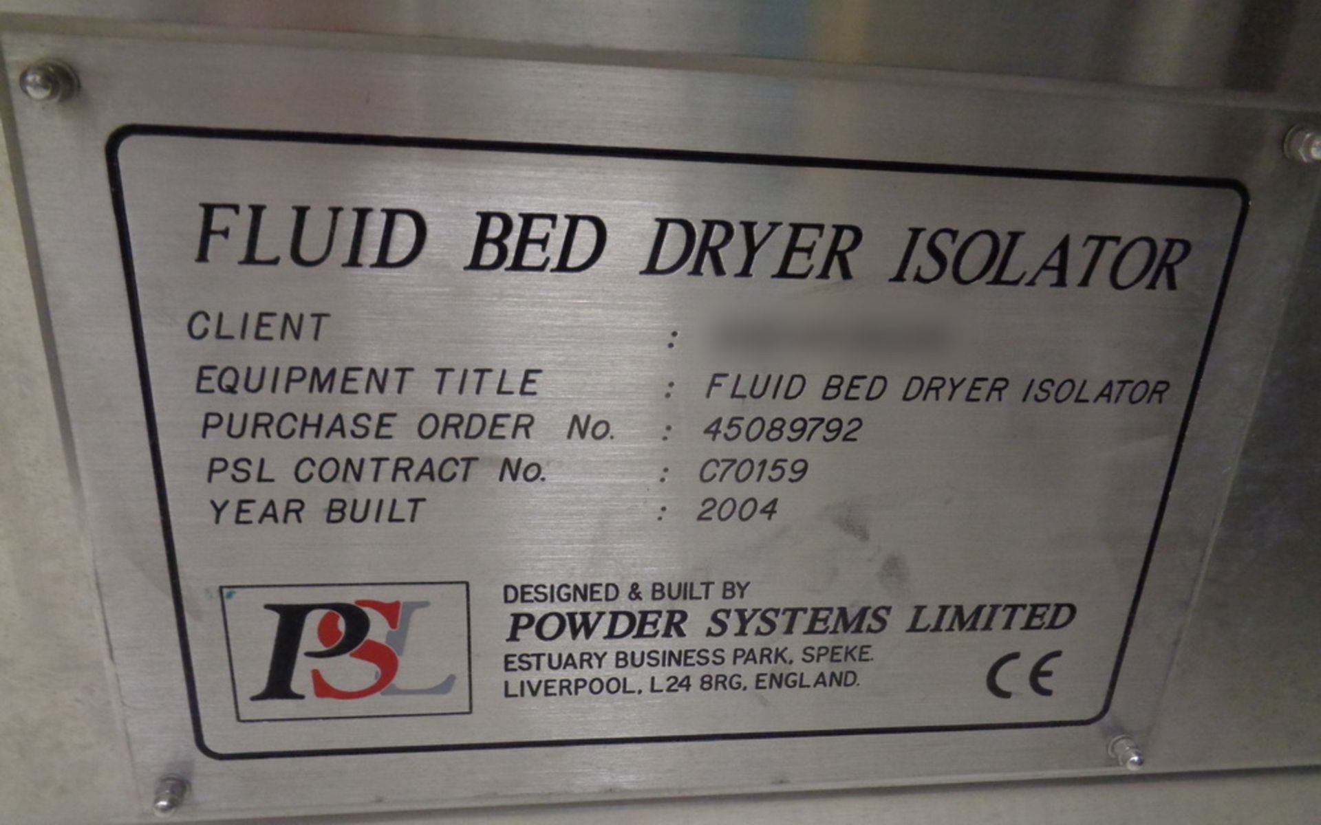 Powder Systems Limited (PSL) SS Isolator. - Image 8 of 10