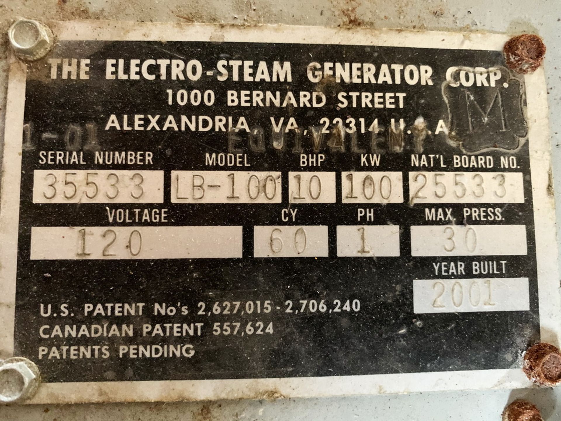 Electro-Steam Electric Clean Steam Generator, Model LB-100, S/N 35533 - Image 5 of 6