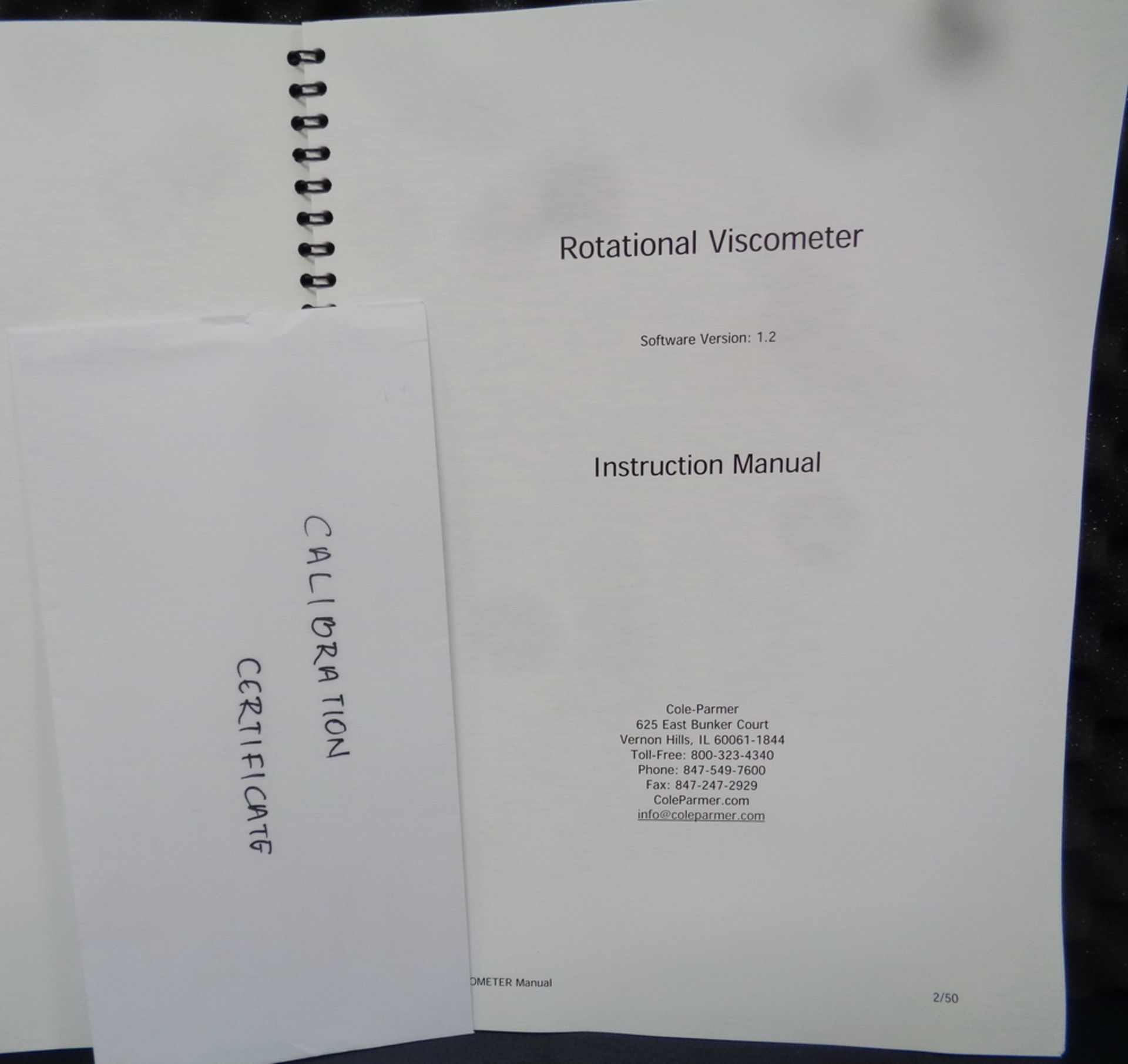 Cole Parmer Rotational Viscometer, S/N VCPR100008 - Image 5 of 6