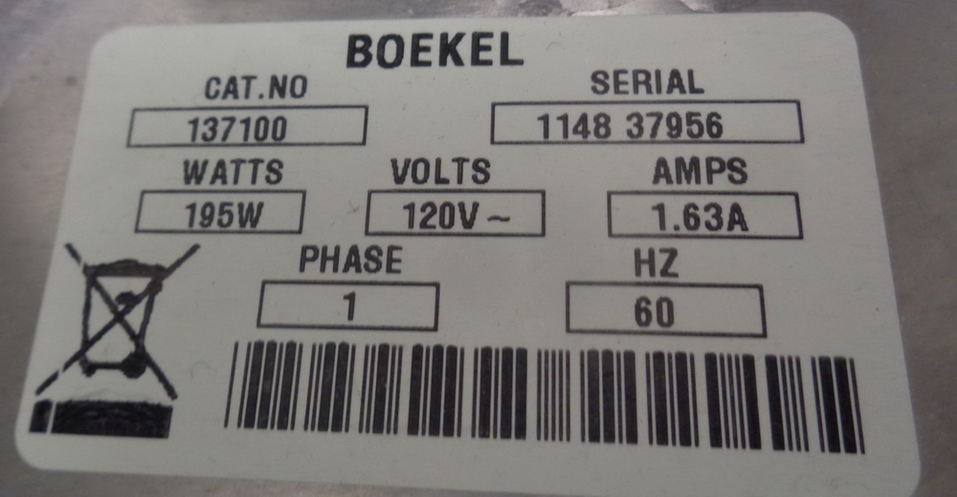 Boekel Pipette Washer and Dryer, Cat 137100, S/N 1148 37956 - Image 3 of 3