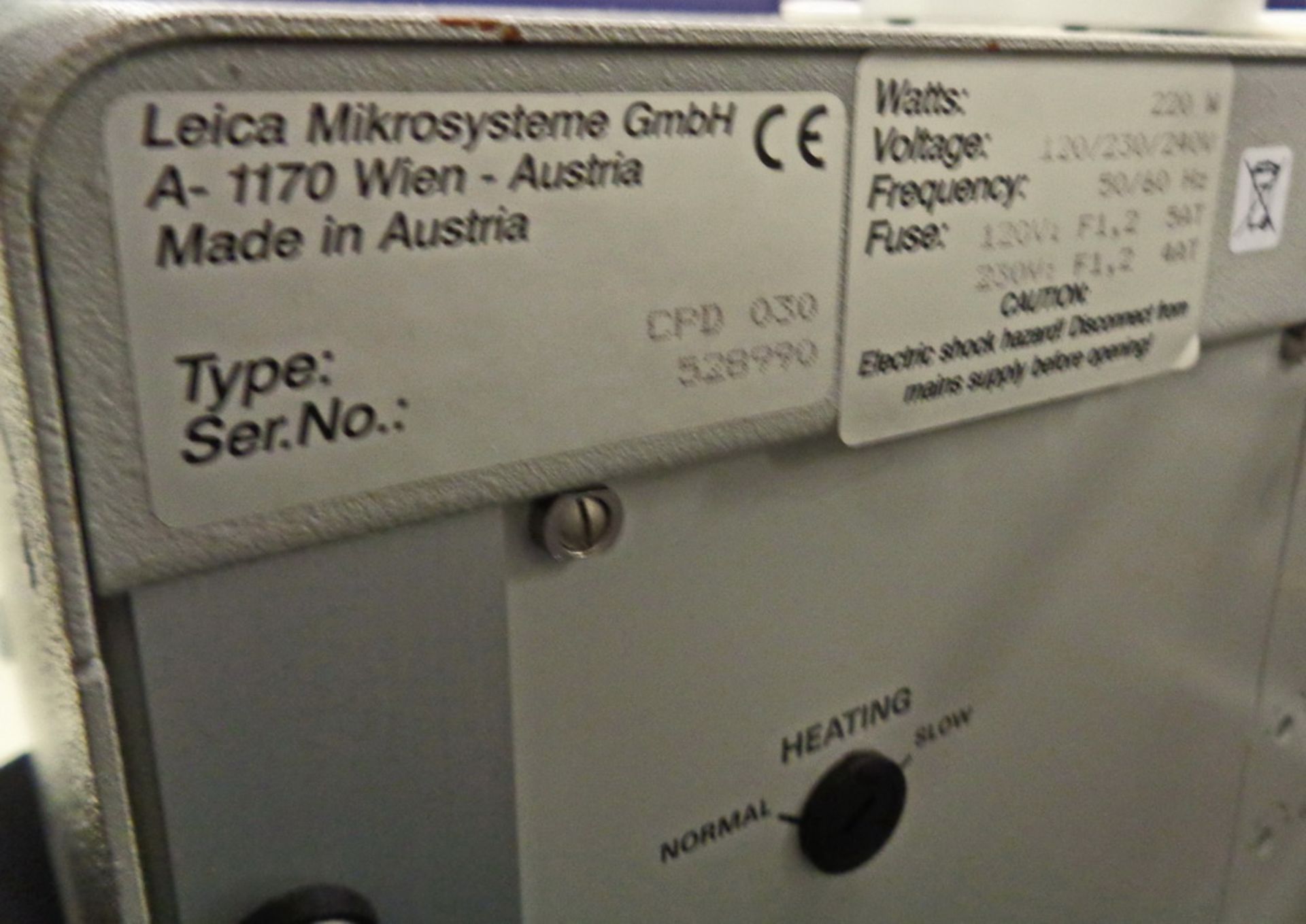Leica Critical Point Specimen Dryer, Model EM CPD030, S/N 528990 - Image 6 of 6