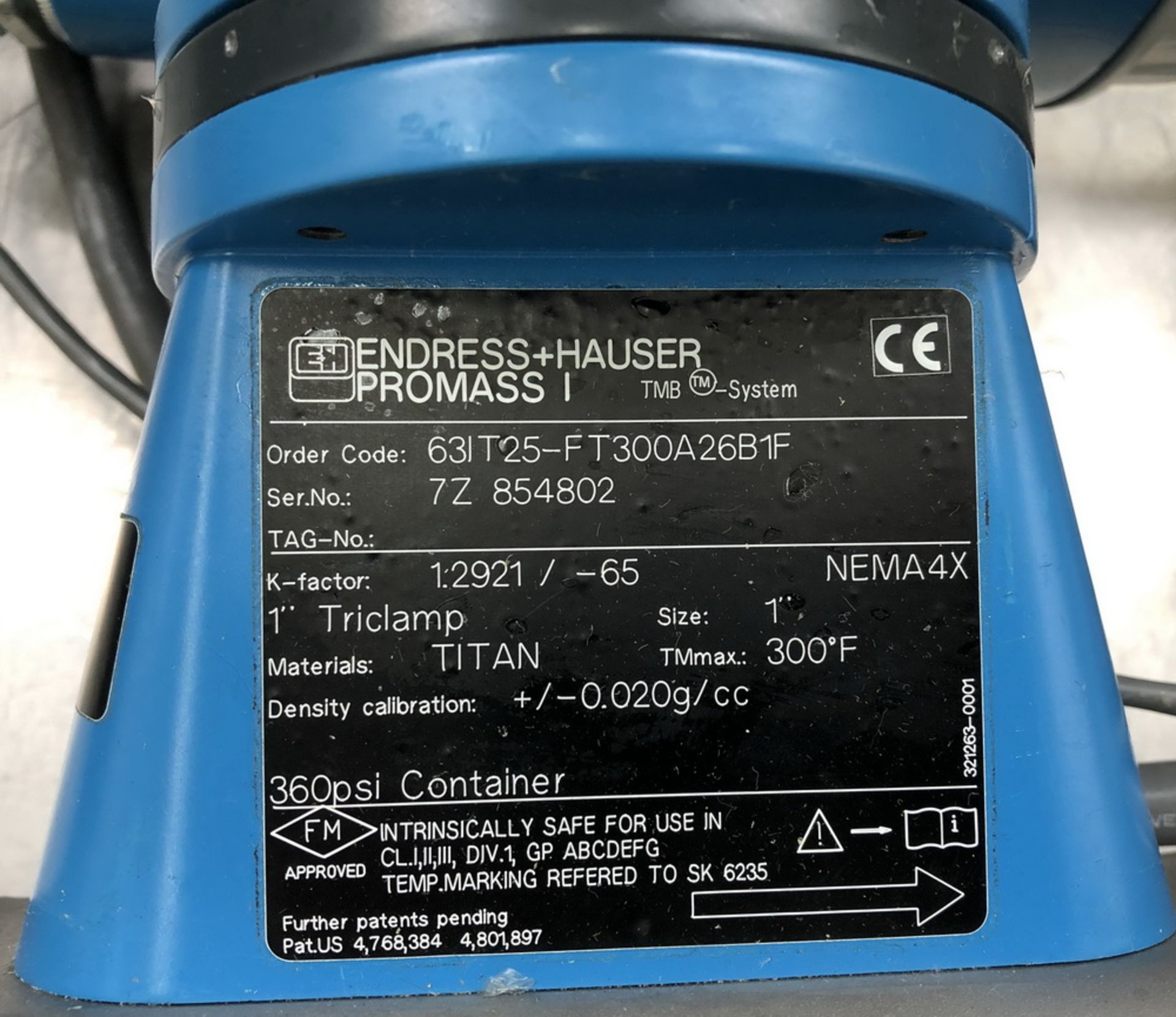 Endress and Hauser Promass Flow Meter, 1" triclamp; with GPI Electronic Flow Meter - Image 4 of 6